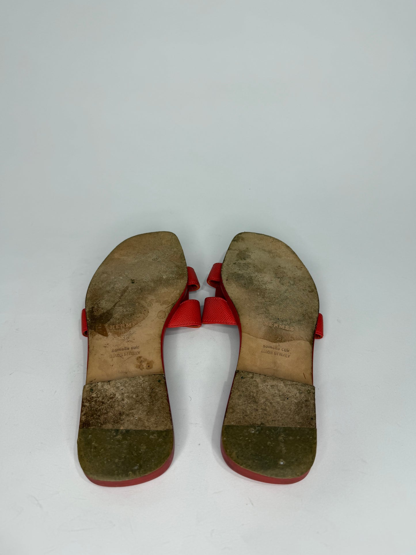 HERMES Oran Box Calfskin Oran Sandals 38 EU/ 8 US / 5 UK