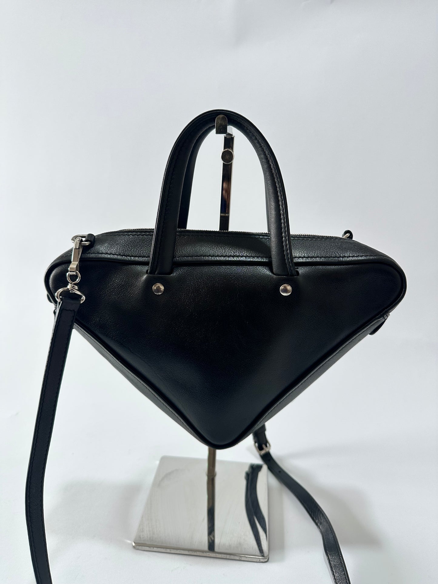 BALENCIAGA 
Calfskin XS Triangle Duffle Black