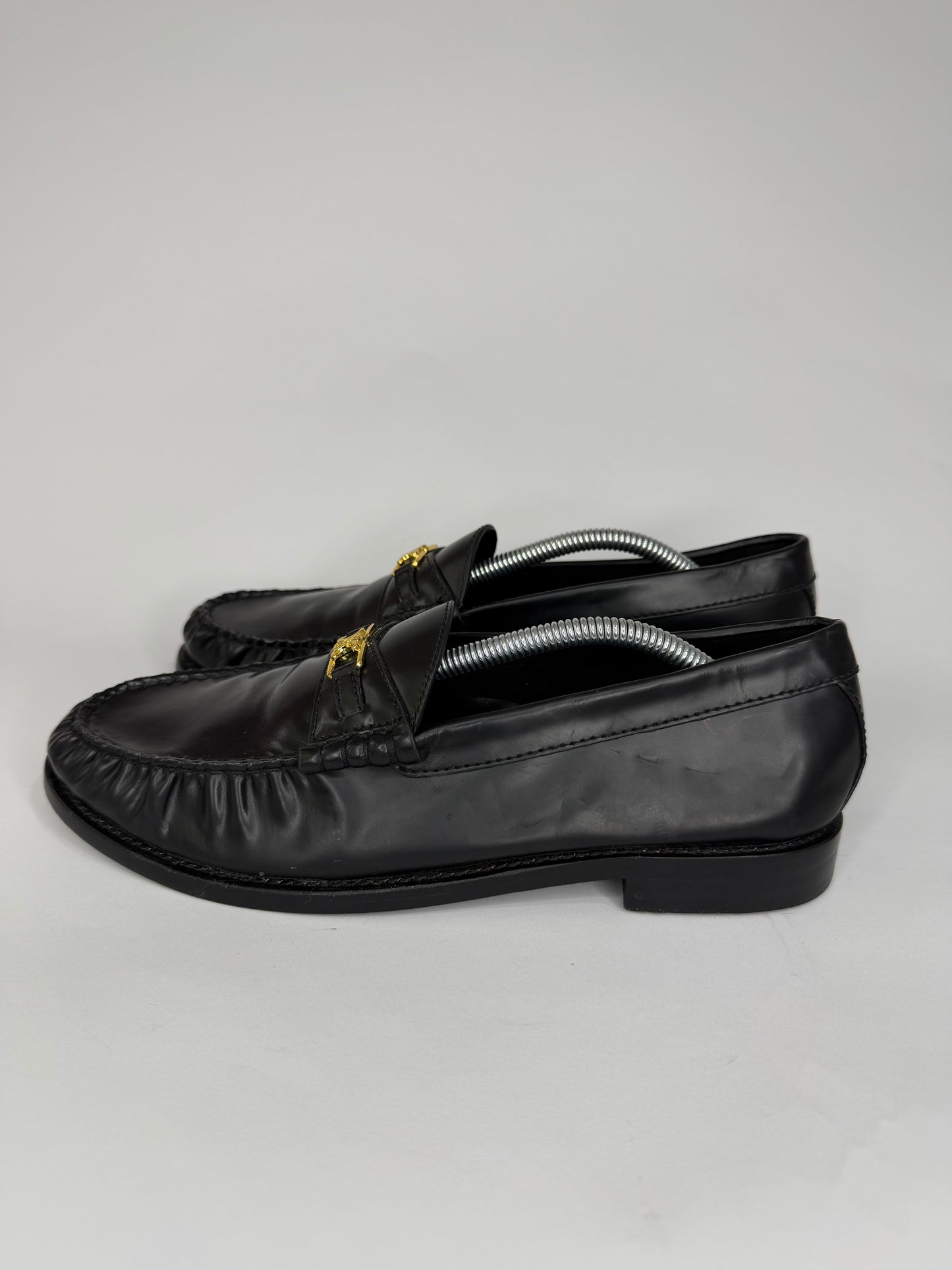 Celine Triomphe Black Patent Leather Loafers Size 39 EU/ 9 US / 6 UK