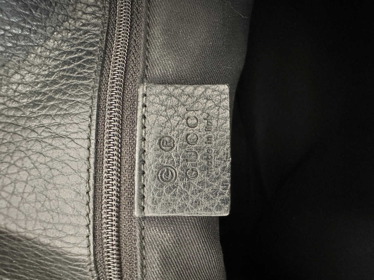 Gucci Black GG Fabric Drawstring Bucket Tote