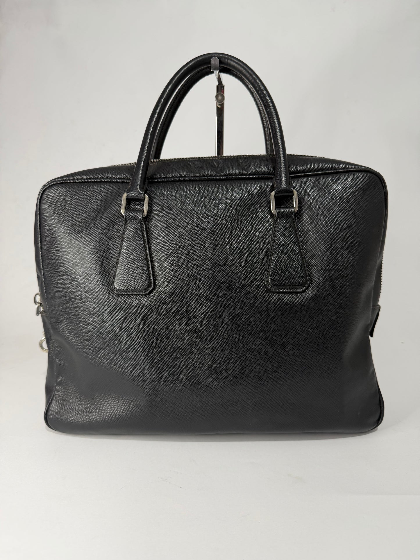 PRADA Leather Travel Briefcase Black