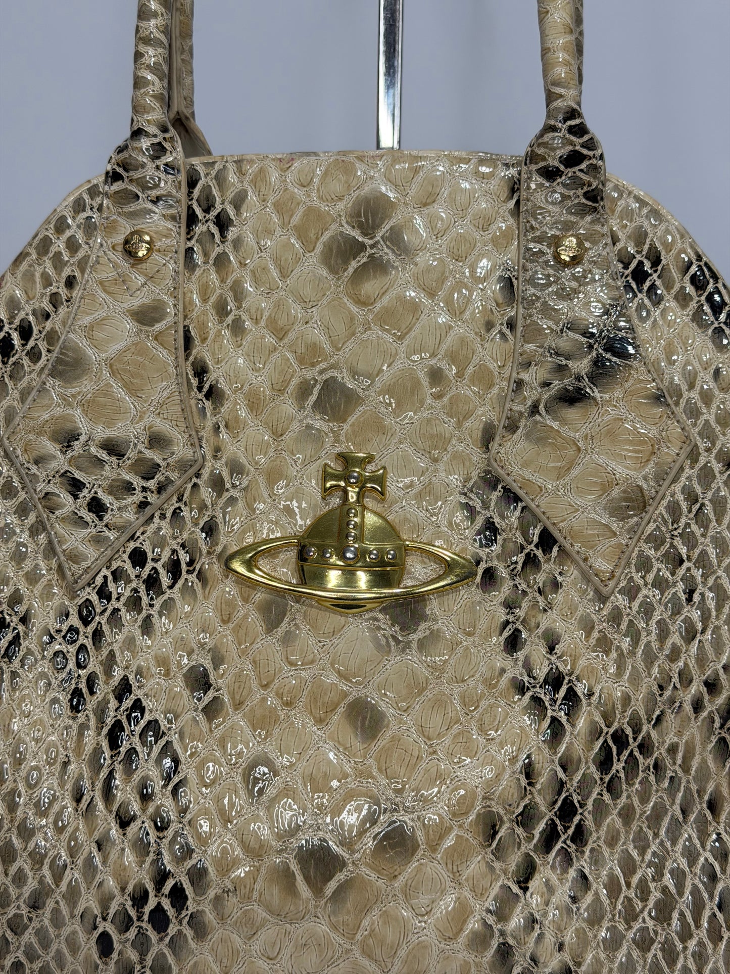VIVIENNE WESTWOOD WOMENS’ CROC EMBOSSEDJOHANNA LARGE YASMINE BAG.