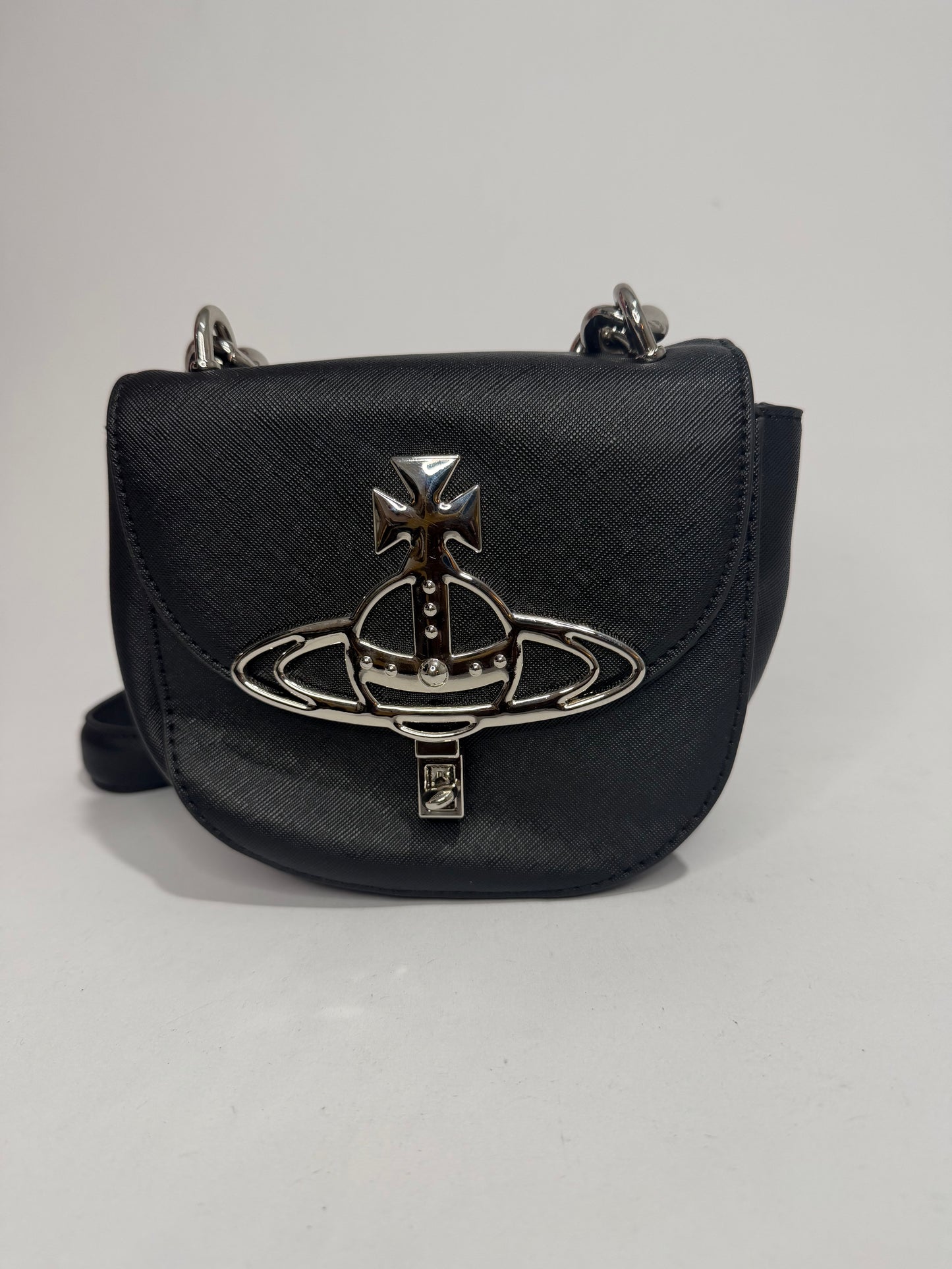 Vivienne Westwood Black Orb Chain Shoulder Bag