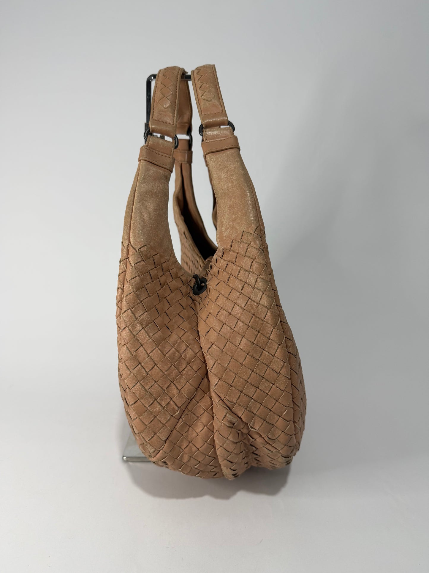 BOTTEGA VENETA Ebano Woven Leather Small Campana Bag