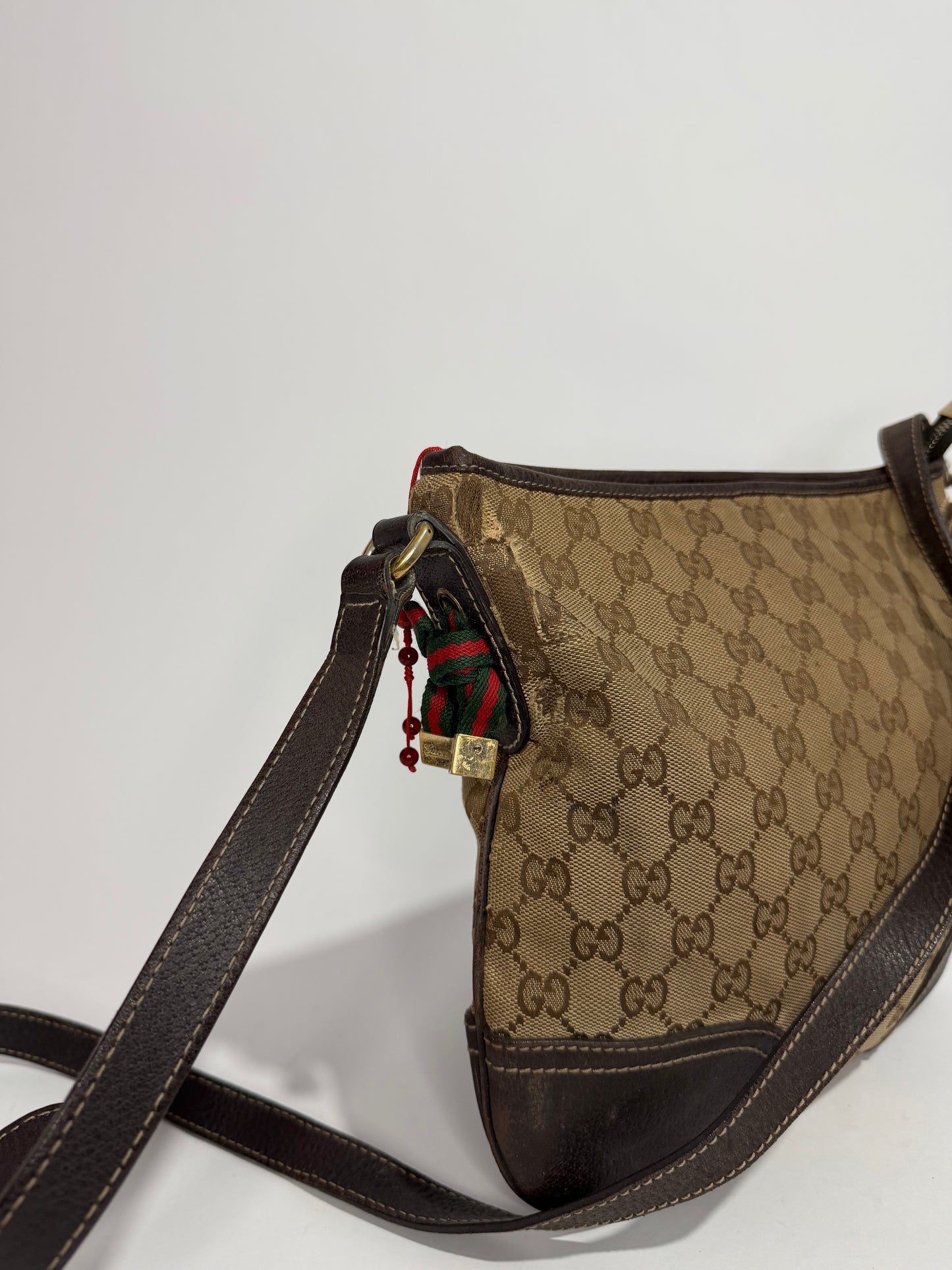 Gucci Beige/Brown GG Canvas and Leather Mayfair Bow Crossbody Bag