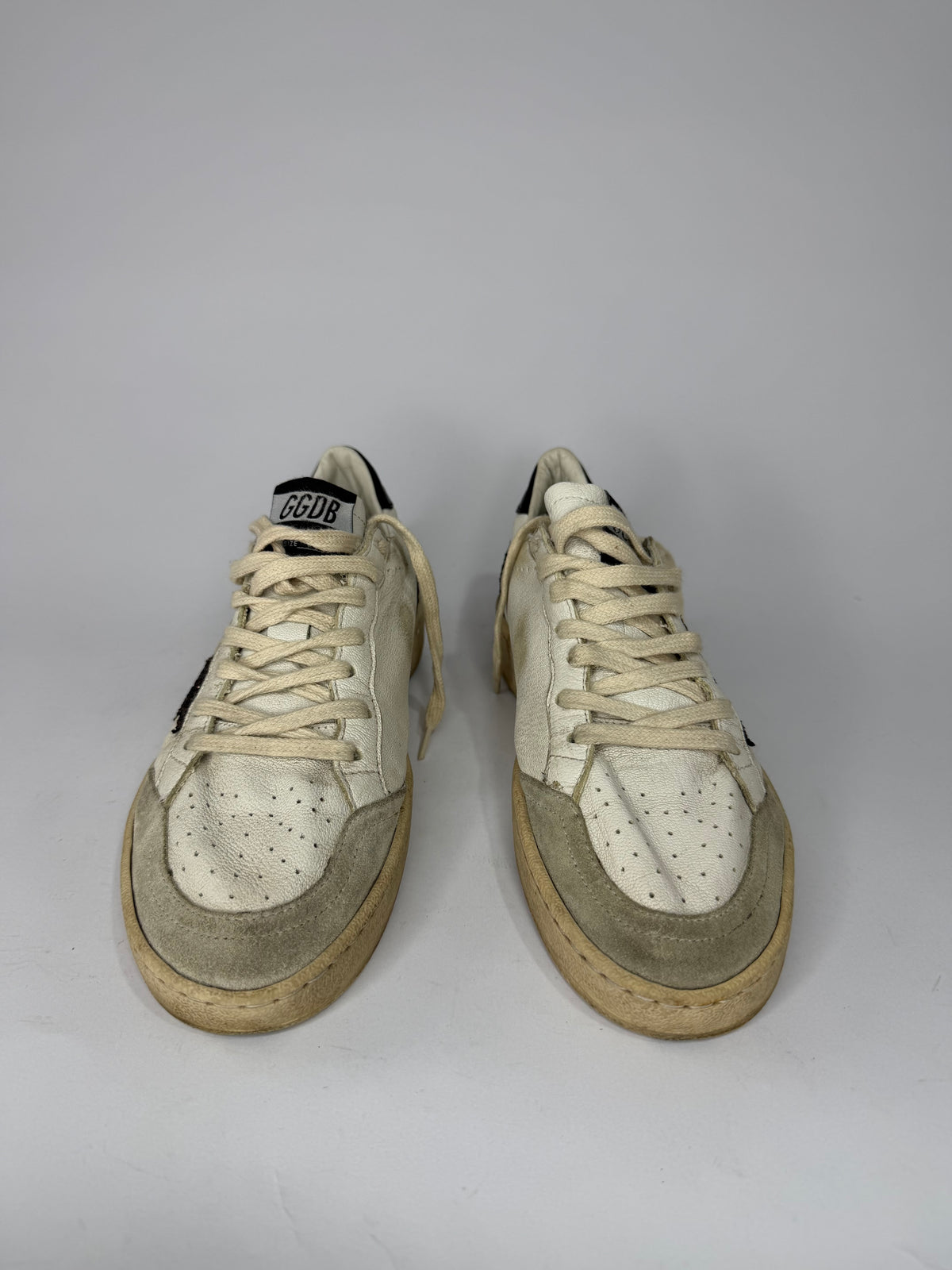 Golden Goose White Leather Ballstar Lace Up Sneakers Size 38 EU/ 8 US