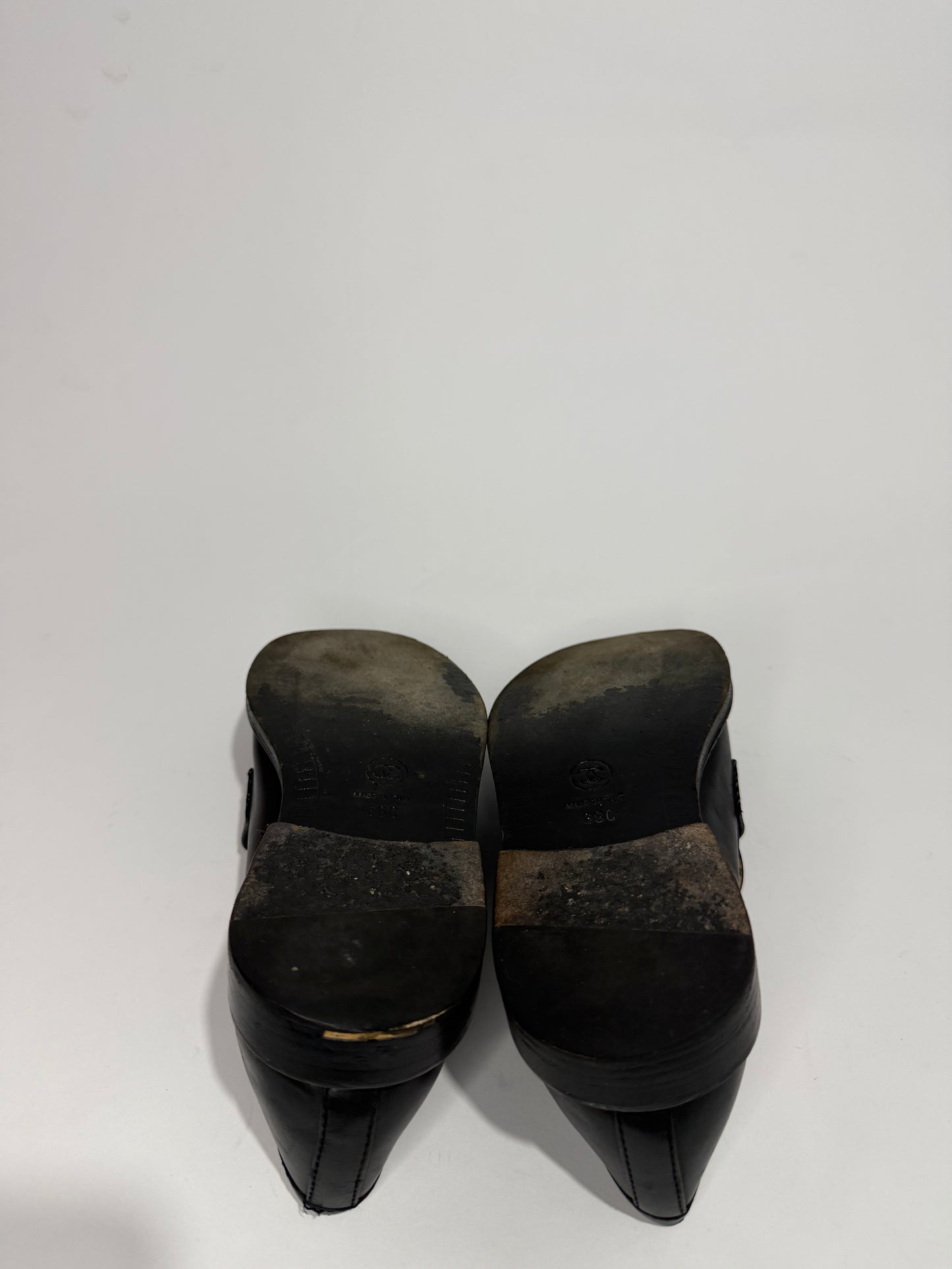 CHANEL x Pharrell Black Leather Logo Loafers Gold Hardware EU 38C
