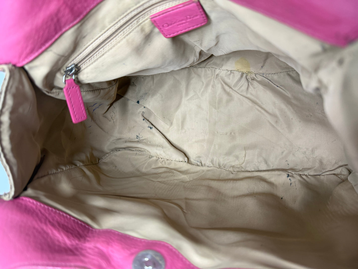 Dior Beige/Pink Oblique Canvas and Leather Street Chic Tote