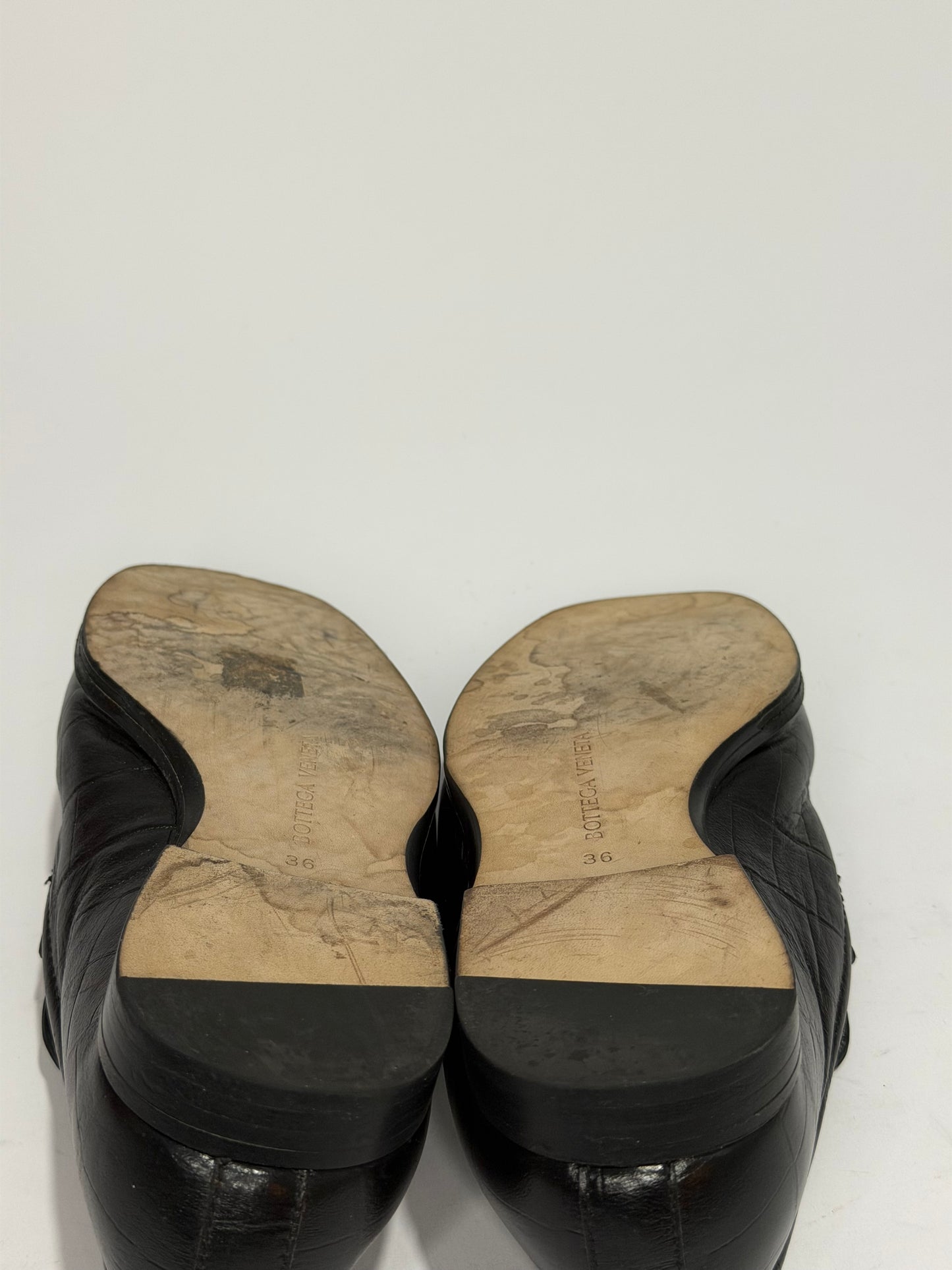 Bottega Veneta Black Croc Loafers Size 36 EU