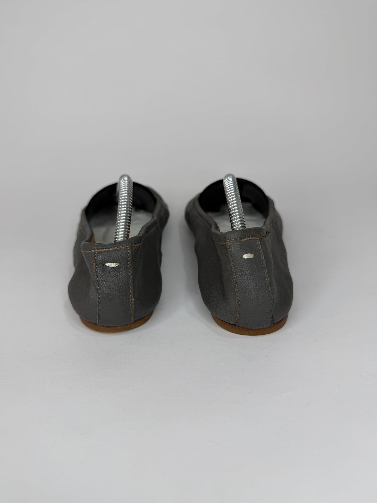 Maison Margiela Tabi Ballet Flats Grey Leather Split-Toe EU 38 / 8 US/ 5 UK