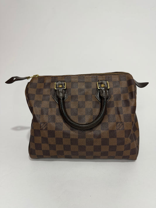 Louis Vuitton Damier Ebene Canvas Speedy 25 Bag