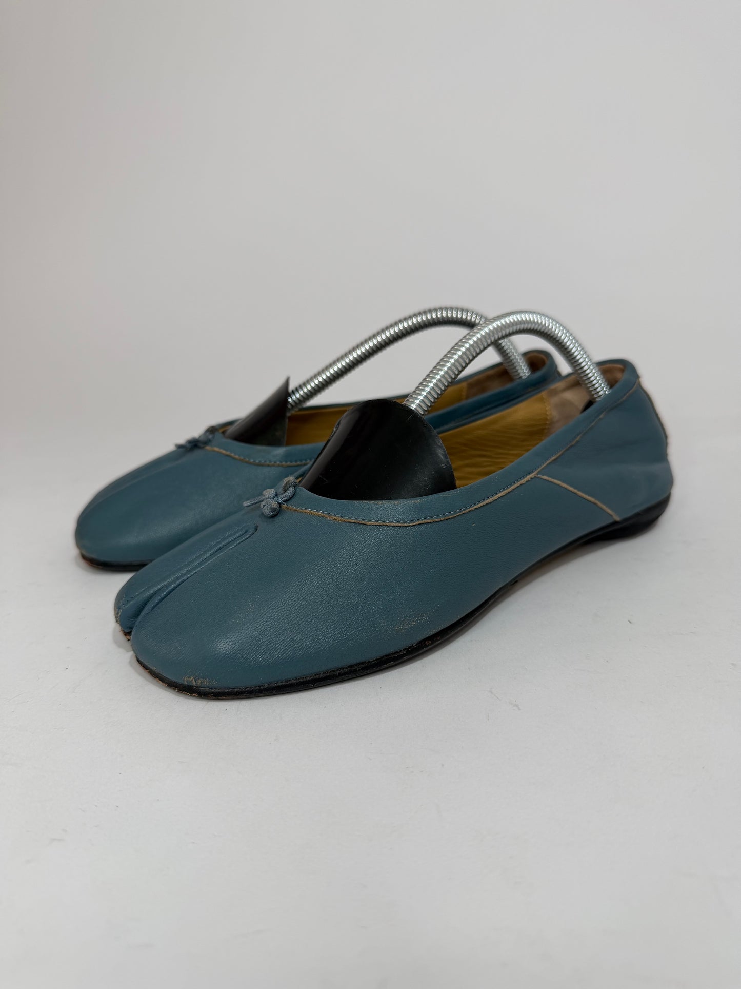 Maison Margiela Tabi Ballet Flats Blue Leather Split-Toe EU 35EU/ 5US