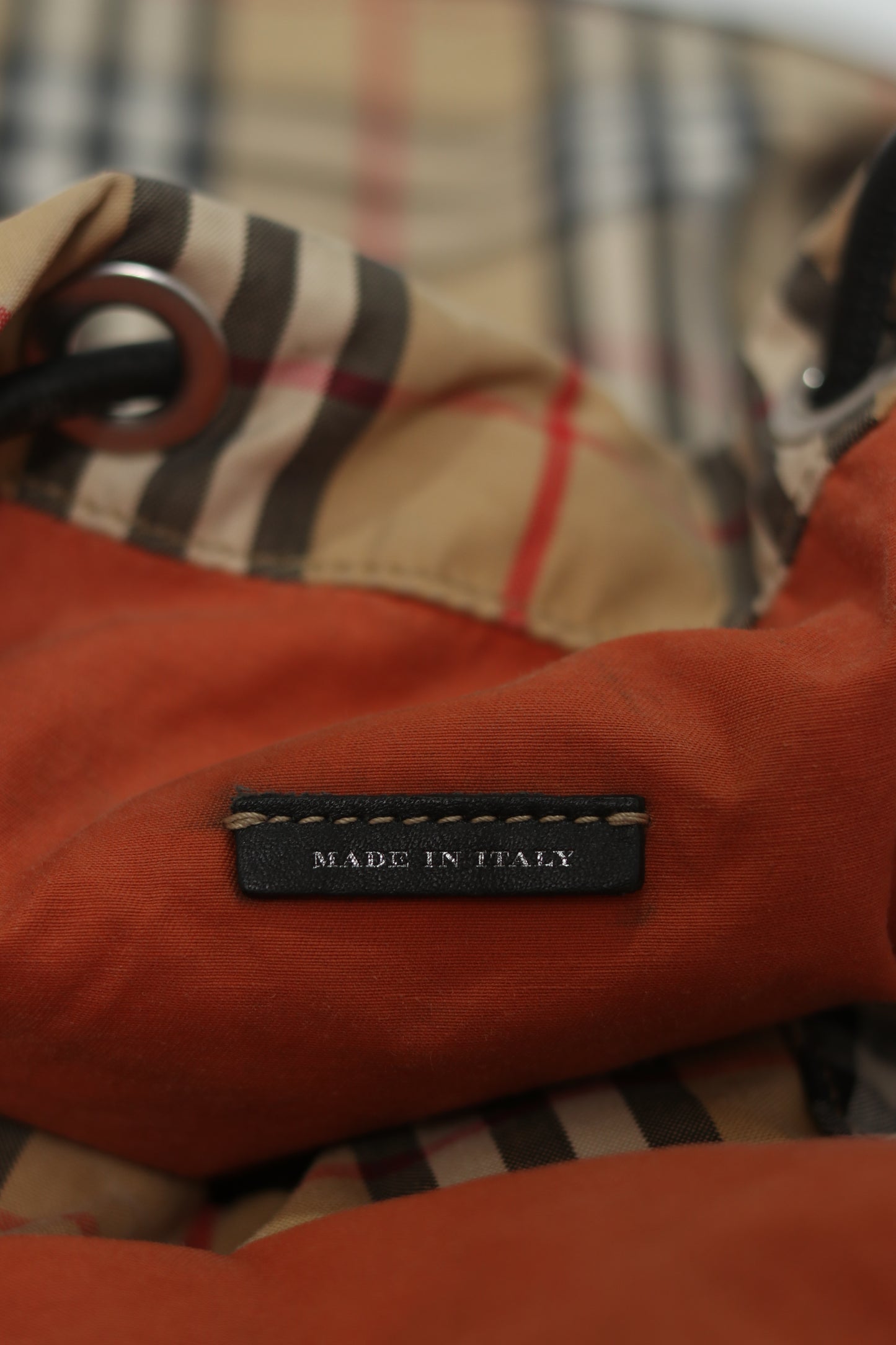 Burberry Beige/Black Vintage Check Nylon Large Rucksack Backpack