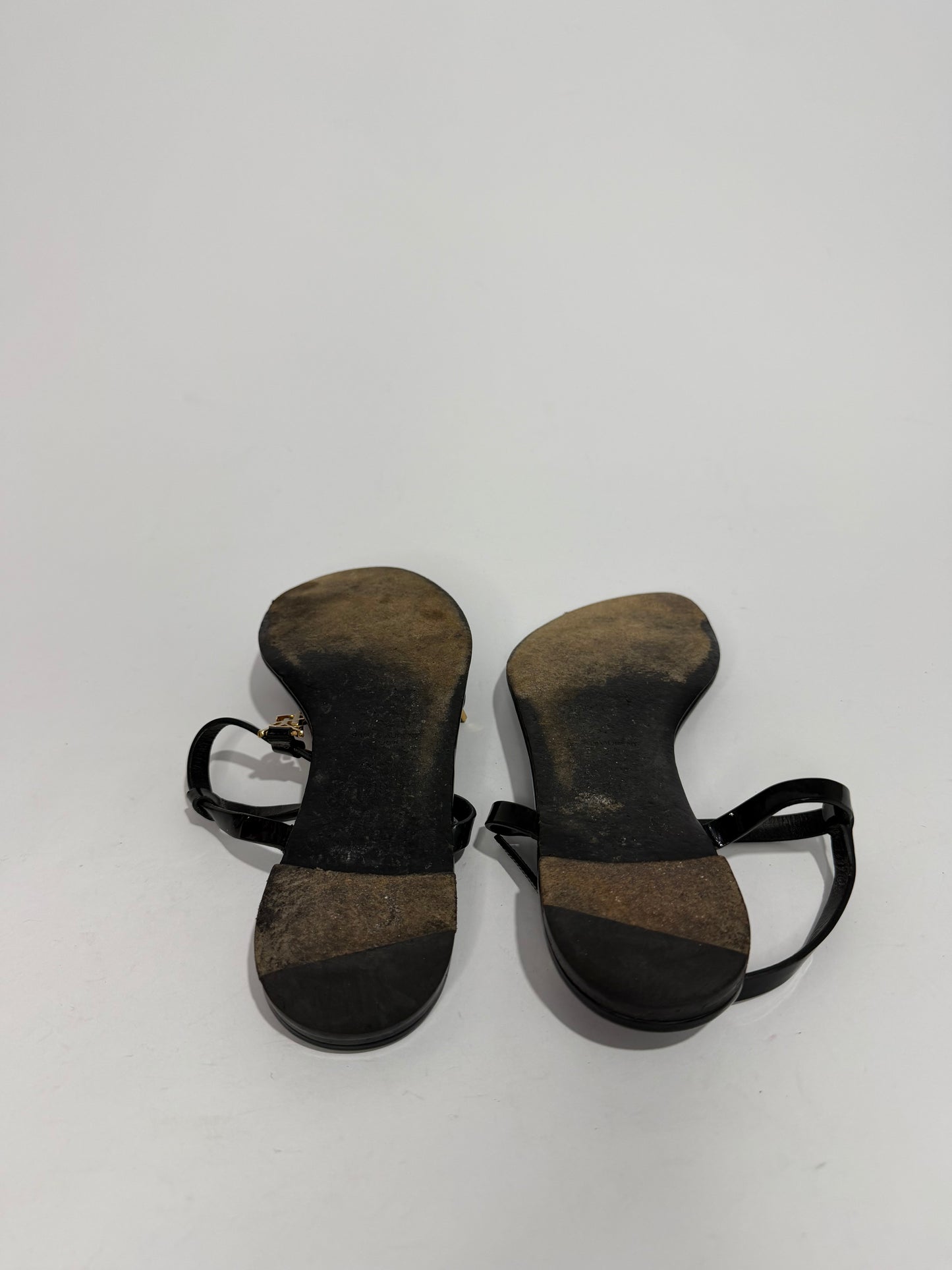 SAINT LAURENT CASSANDRA SANDALS IN PATENT LEATHER SIZE 39 EU/ 9 US