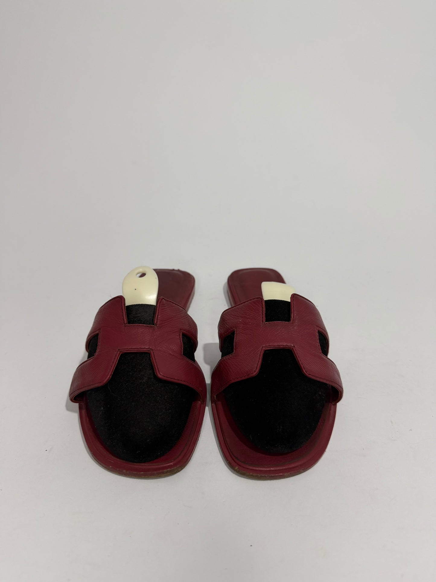 HERMES Pink Epsom Oran Sandals Size 39 EU/9 US / 6 UK