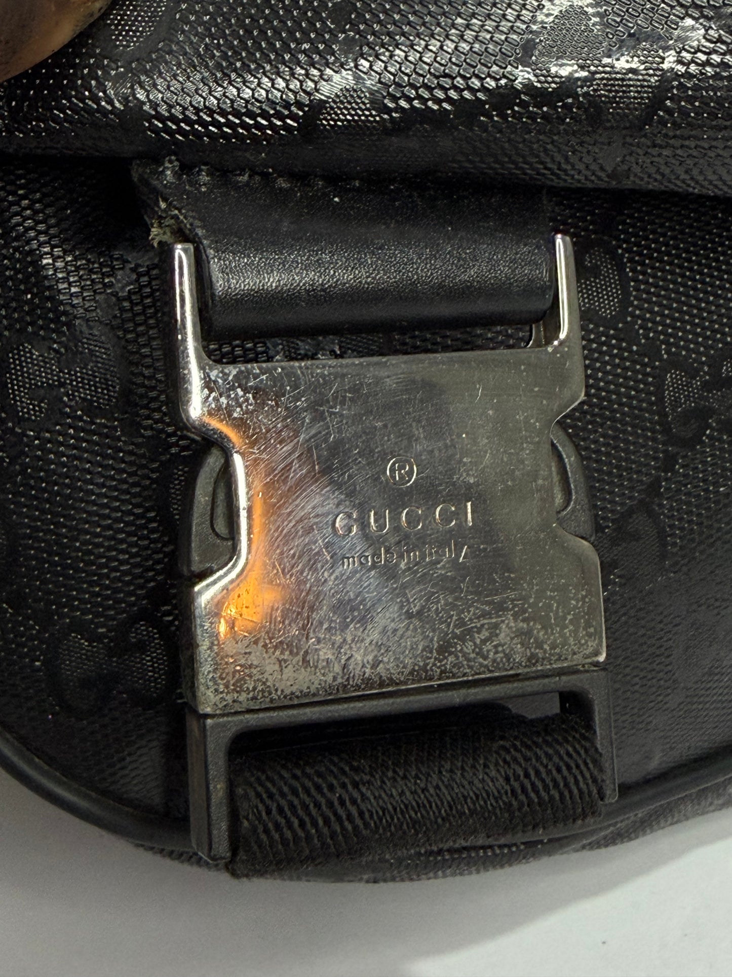Gucci Double Buckle Messenger Bag GG Imprime Medium