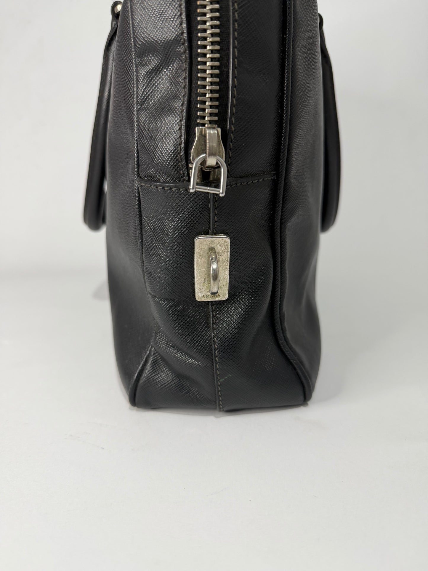 PRADA Leather Travel Briefcase Black