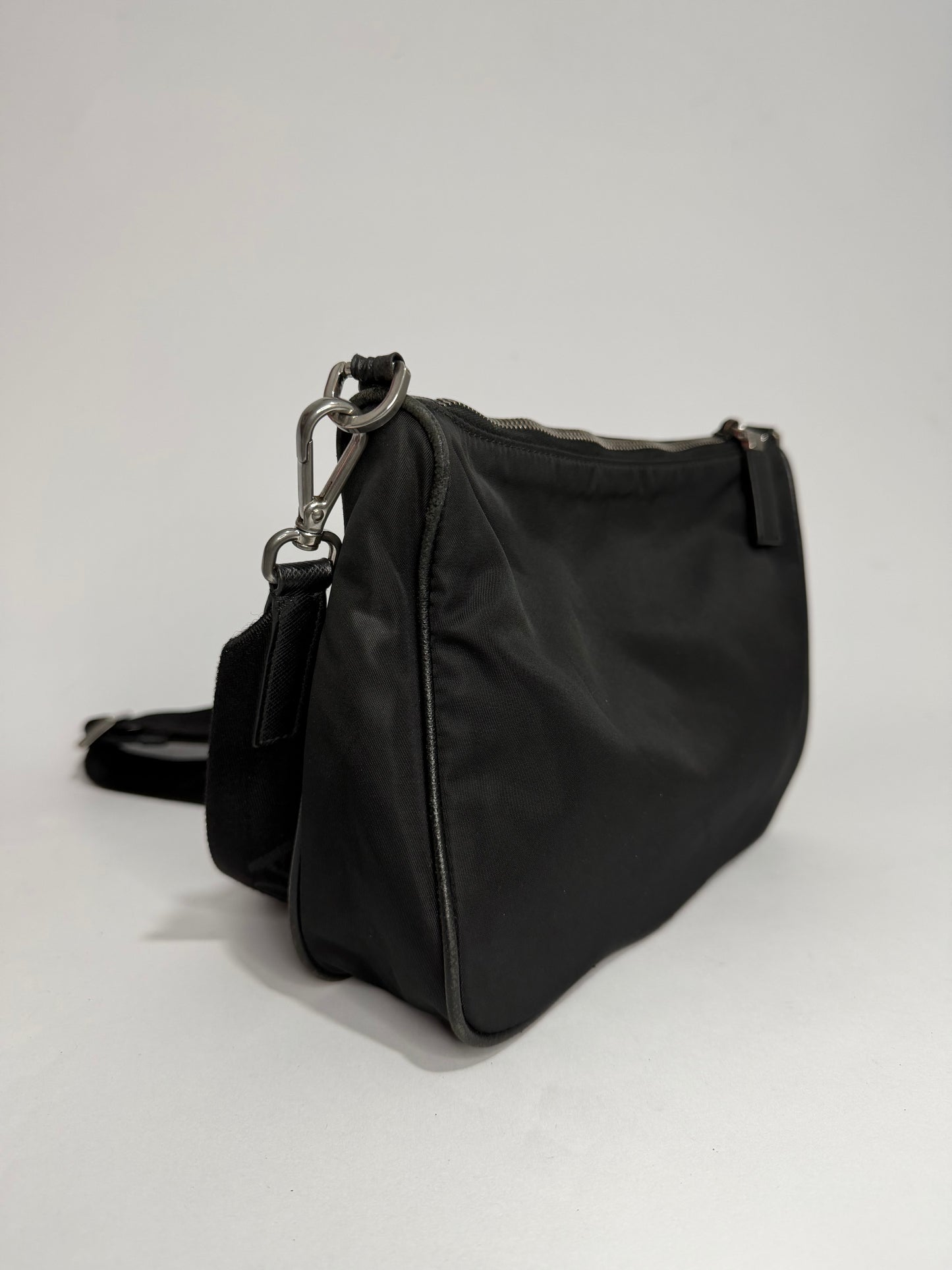 Certified Authentic
PRADA
Re-Nylon Saffiano Re-Edition 2000 Double Zip Crossbody Bag Black