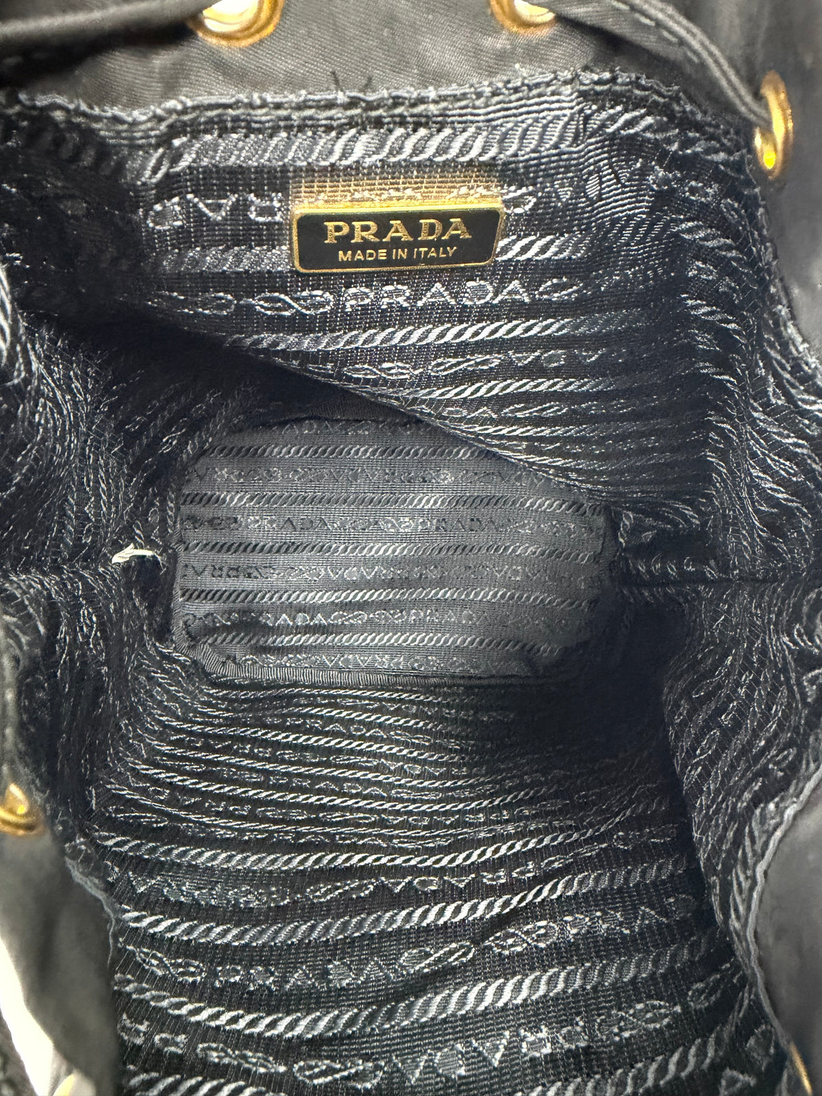 Prada Black Nylon Duet Bucket Shoulder Bag