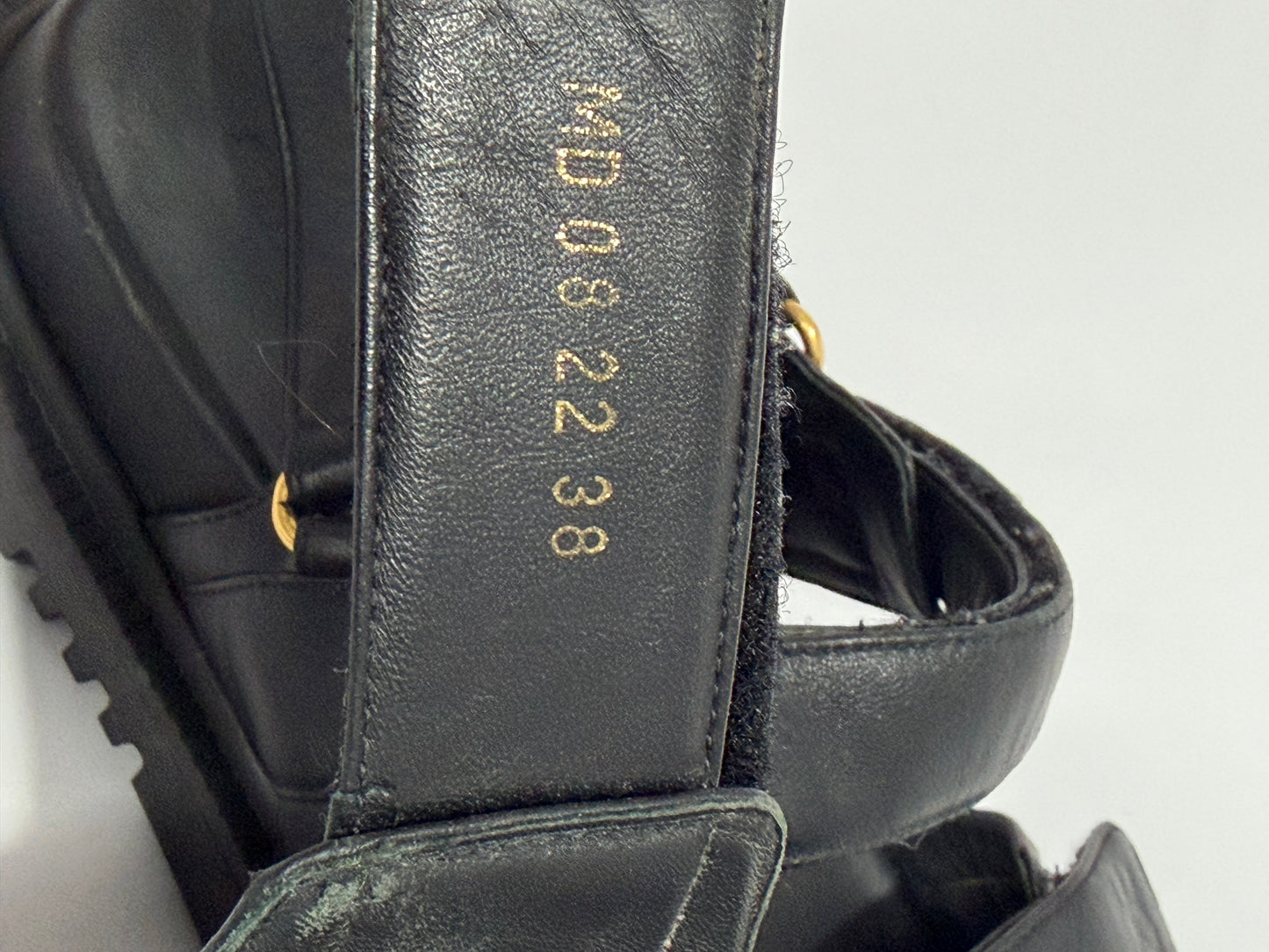 Dior Black Leather Dior Act Flat Sandals Size 38 EU/ 8 US