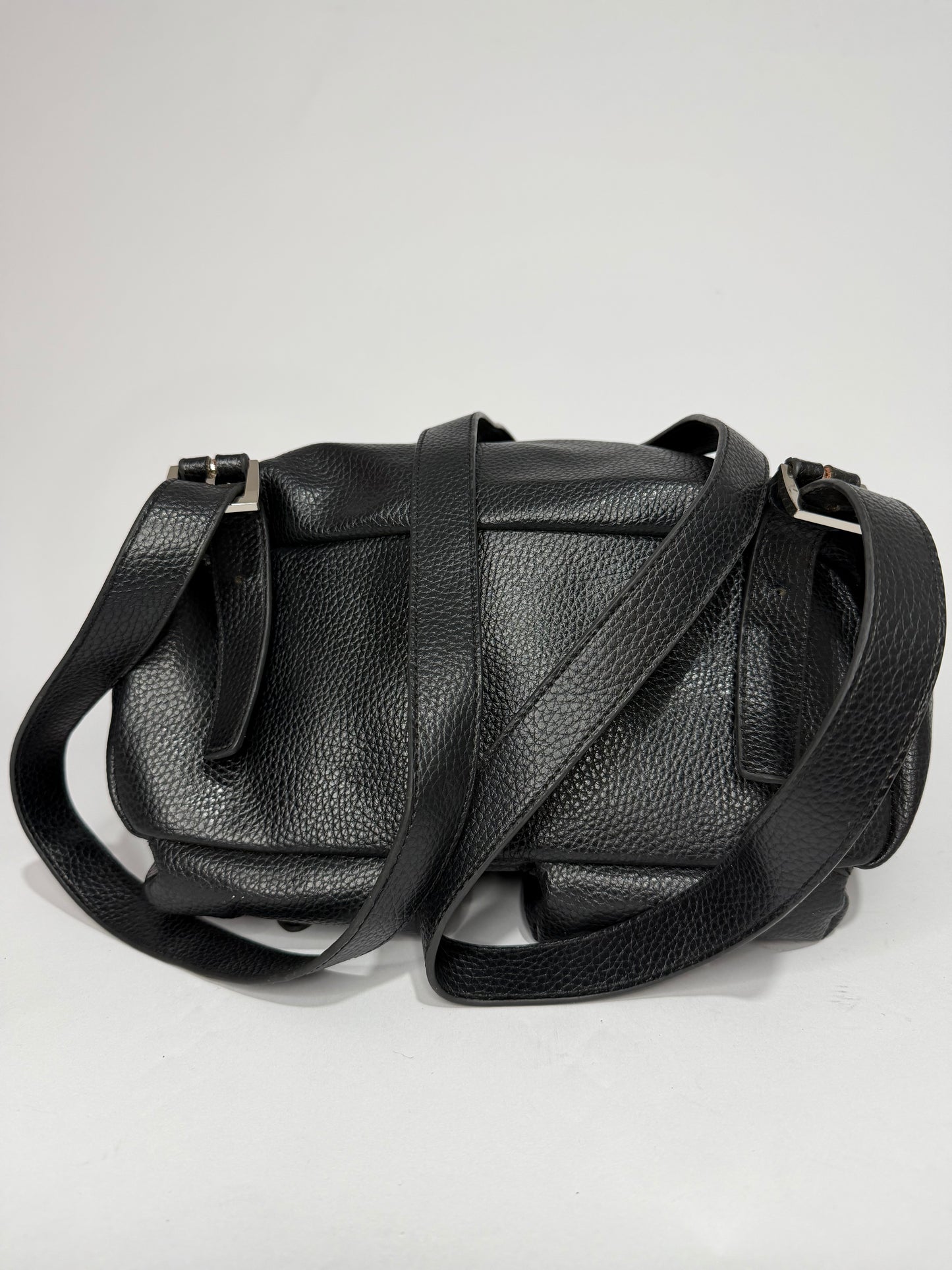 Vivienne Westwood Black Leather Orb Backpack