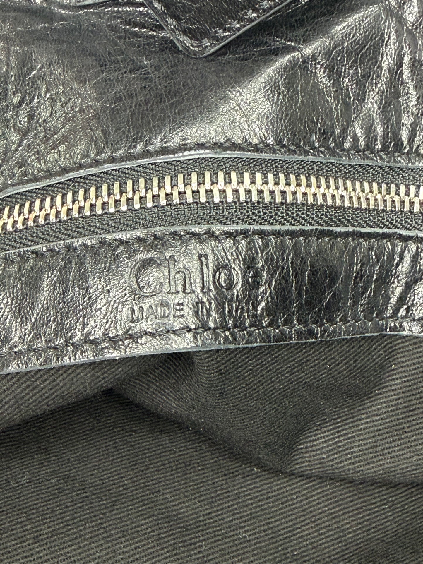 Chloe Black Pebbled Leather Shopper Tote