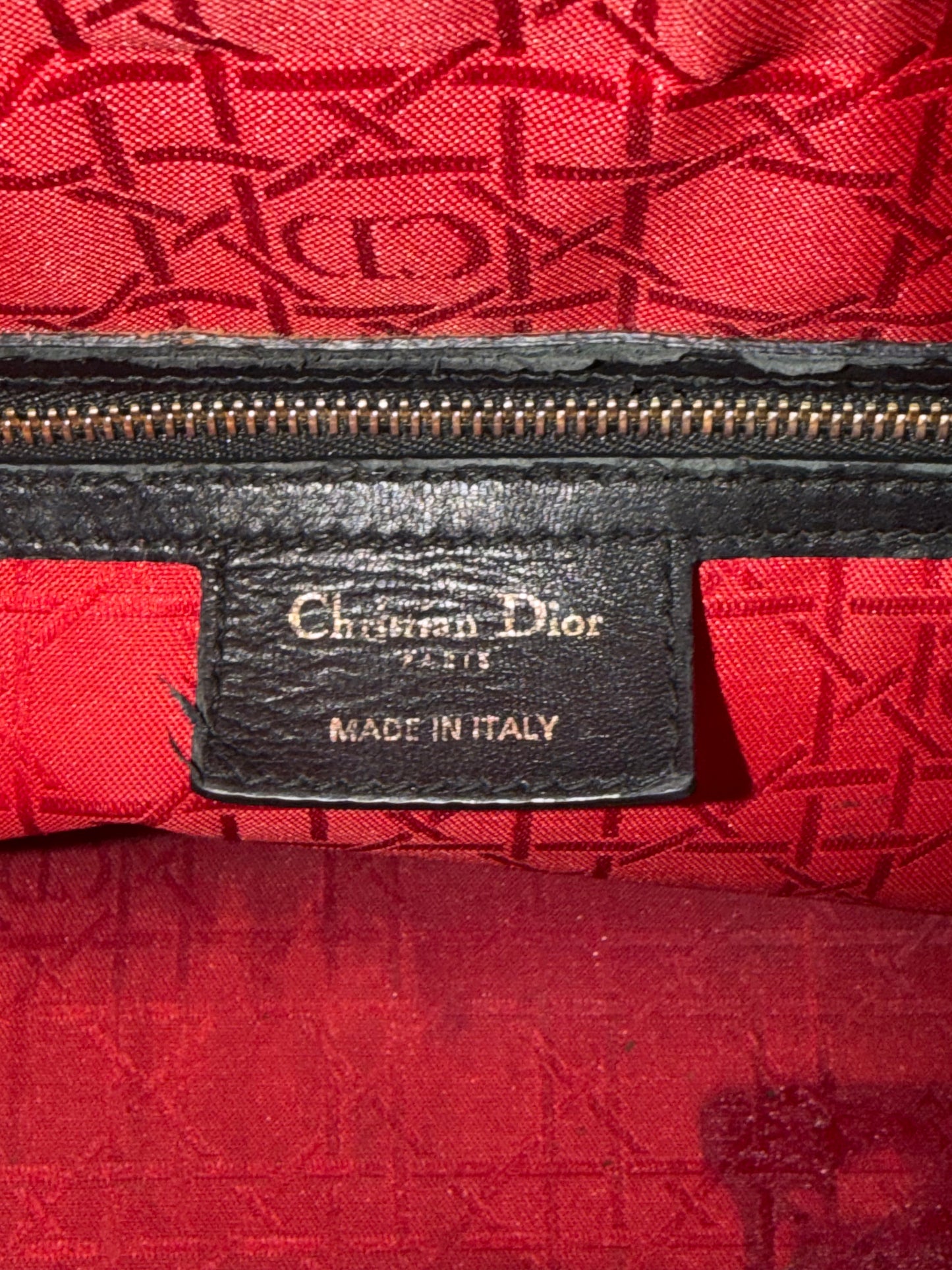 Dior Black Large Lambskin Cannage Lady Dior