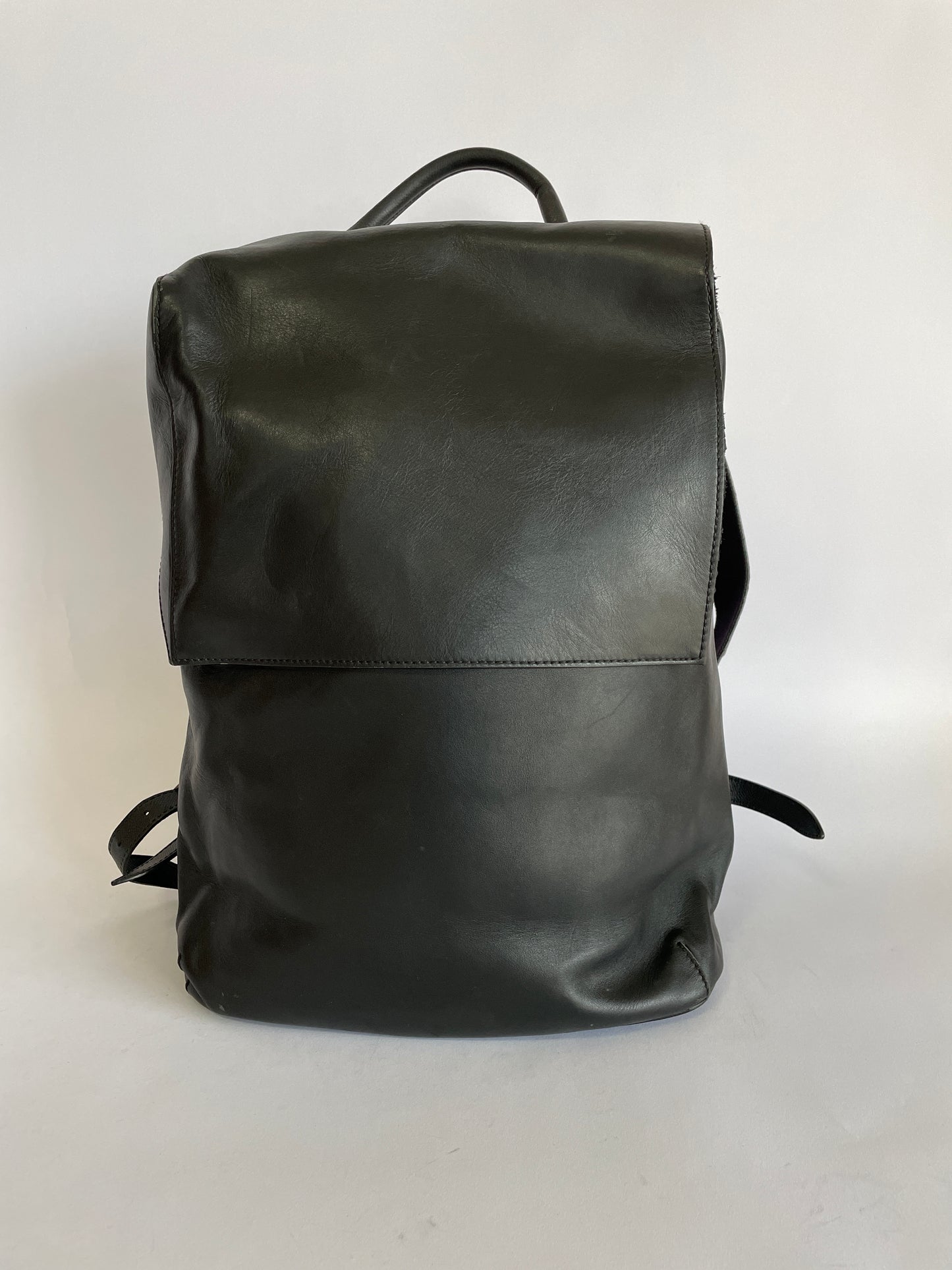 Balenciaga Black Calf Leather Phileas Unisex Backpack Bag