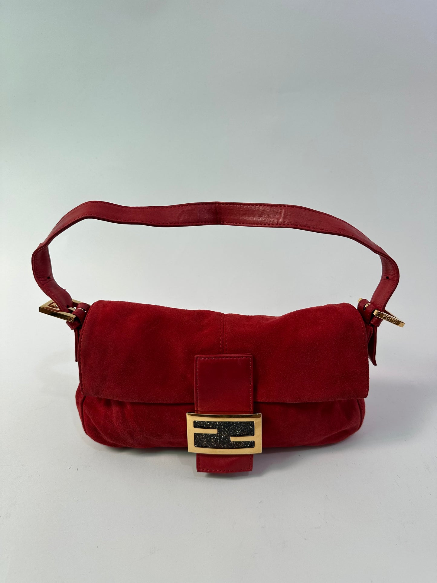 FENDI
Red Suede Baguette Bag