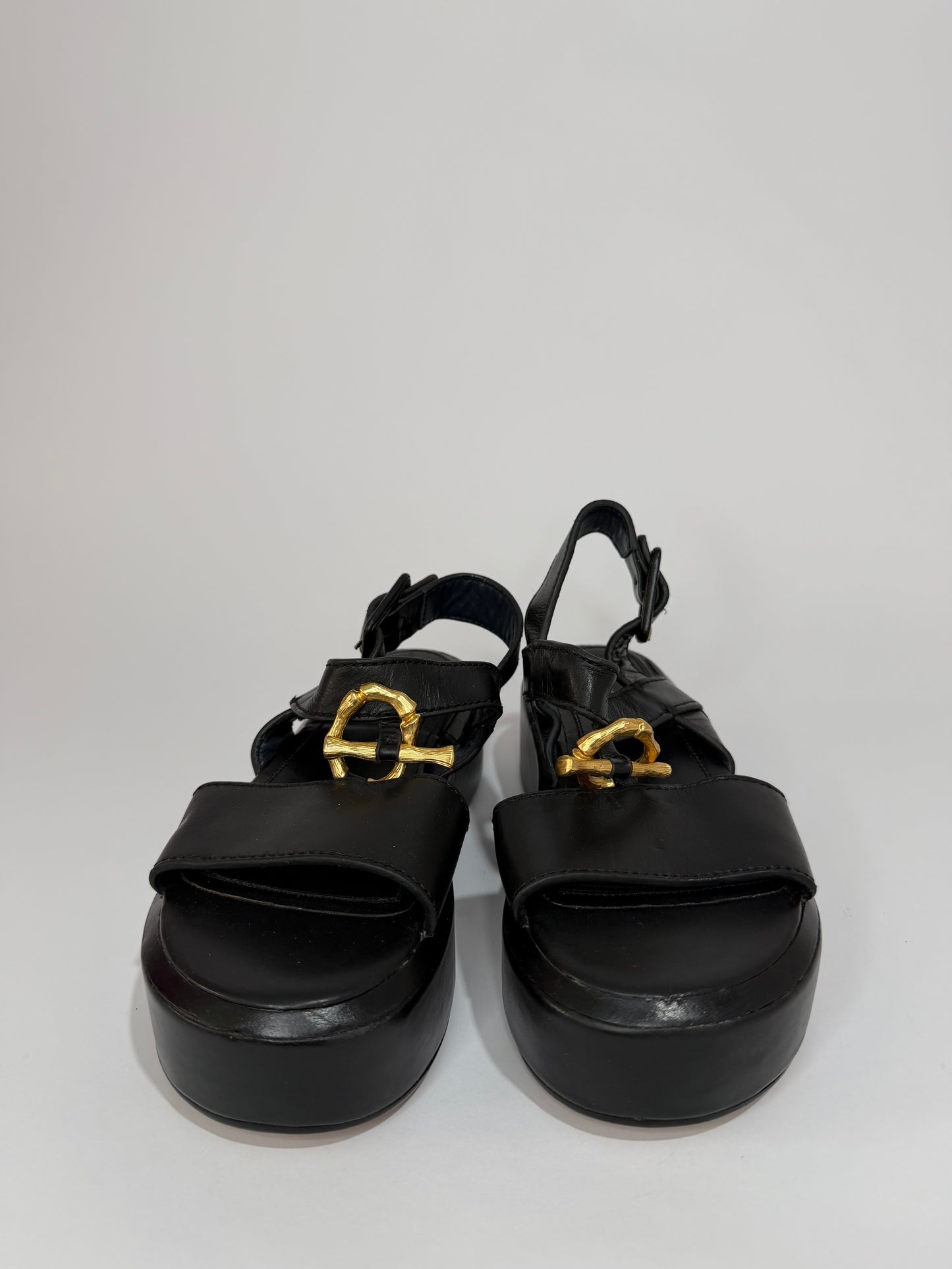 CÉLINE PHOEBE PHILO ALPHABET BAMBOO SANDALS SIZE 37EU/ 7 US