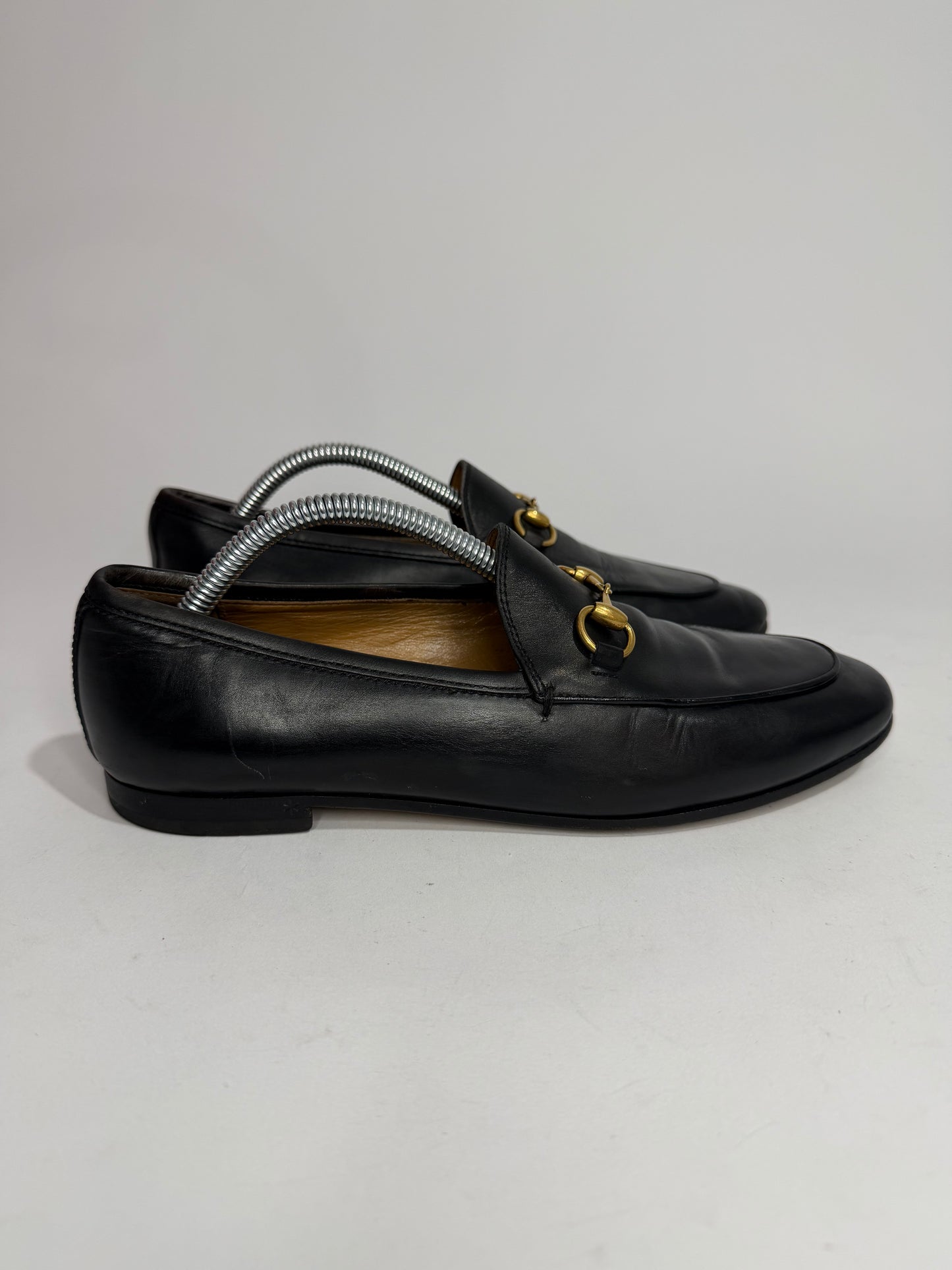 Gucci Black Leather Jordaan Loafers Size 37 EU/7 US/ 4 UK