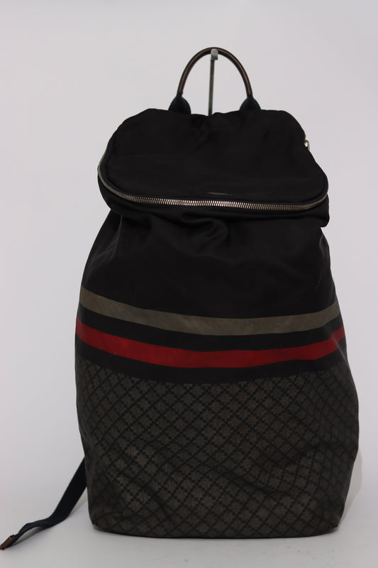 GUCCI
Blue Diamente Nylon Stripe Backpack Bag