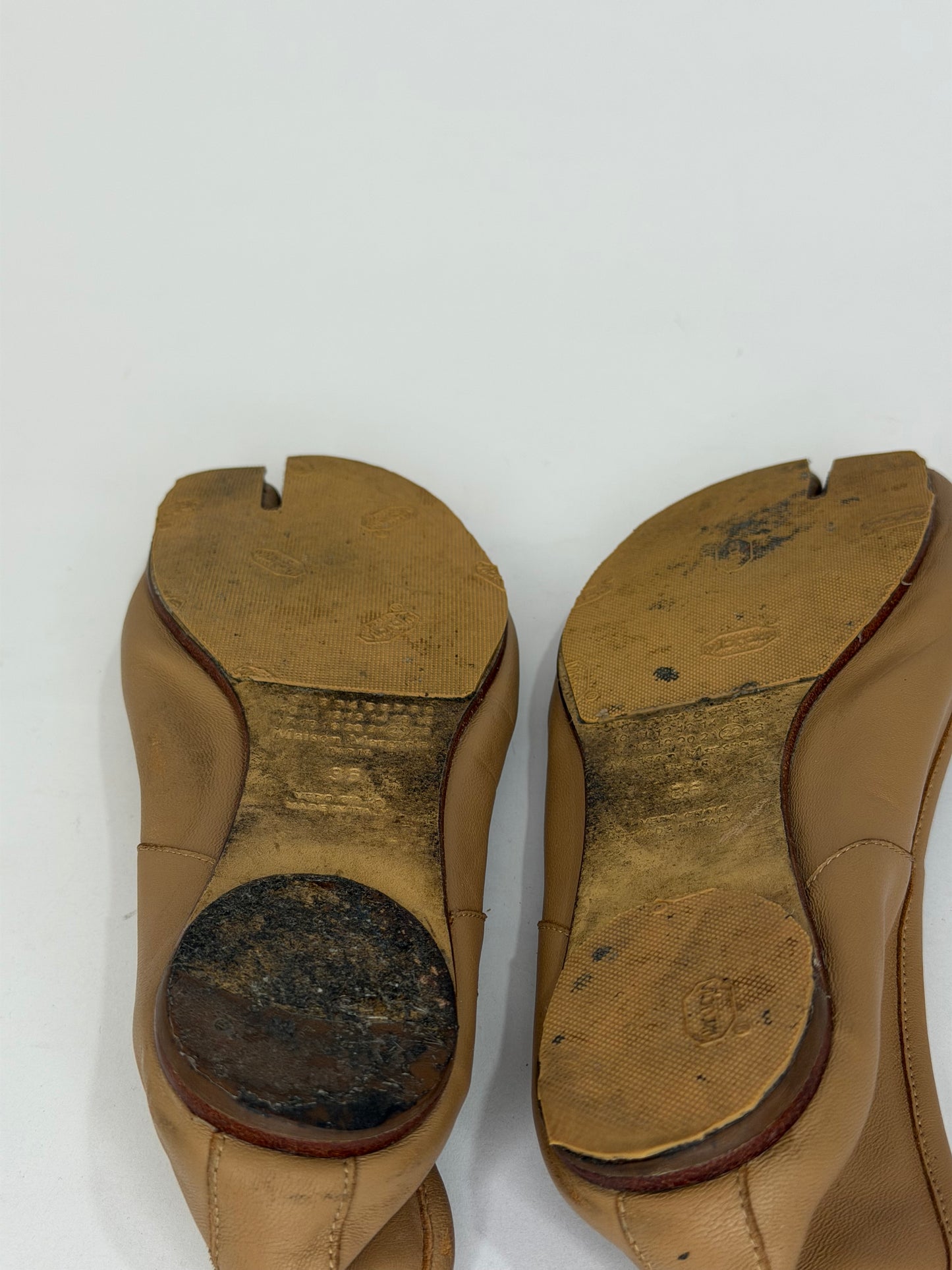 Maison Margiela Tabi Ballet Flats Brown Leather Split-Toe EU 36 / 6 US/ 3 UK