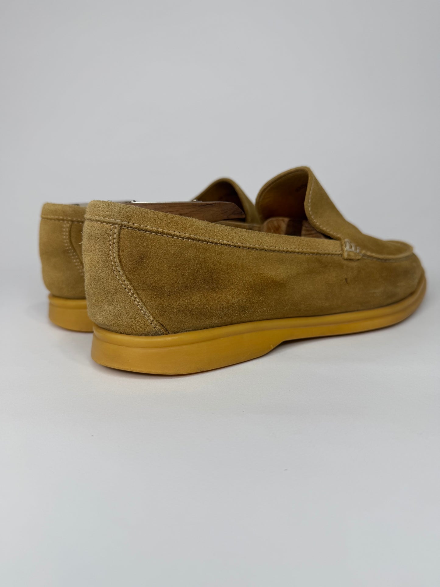 Loro Piana Mustard Suede Summer Walk Slip-On Loafers Size 41.5 EU/ 8.5 US