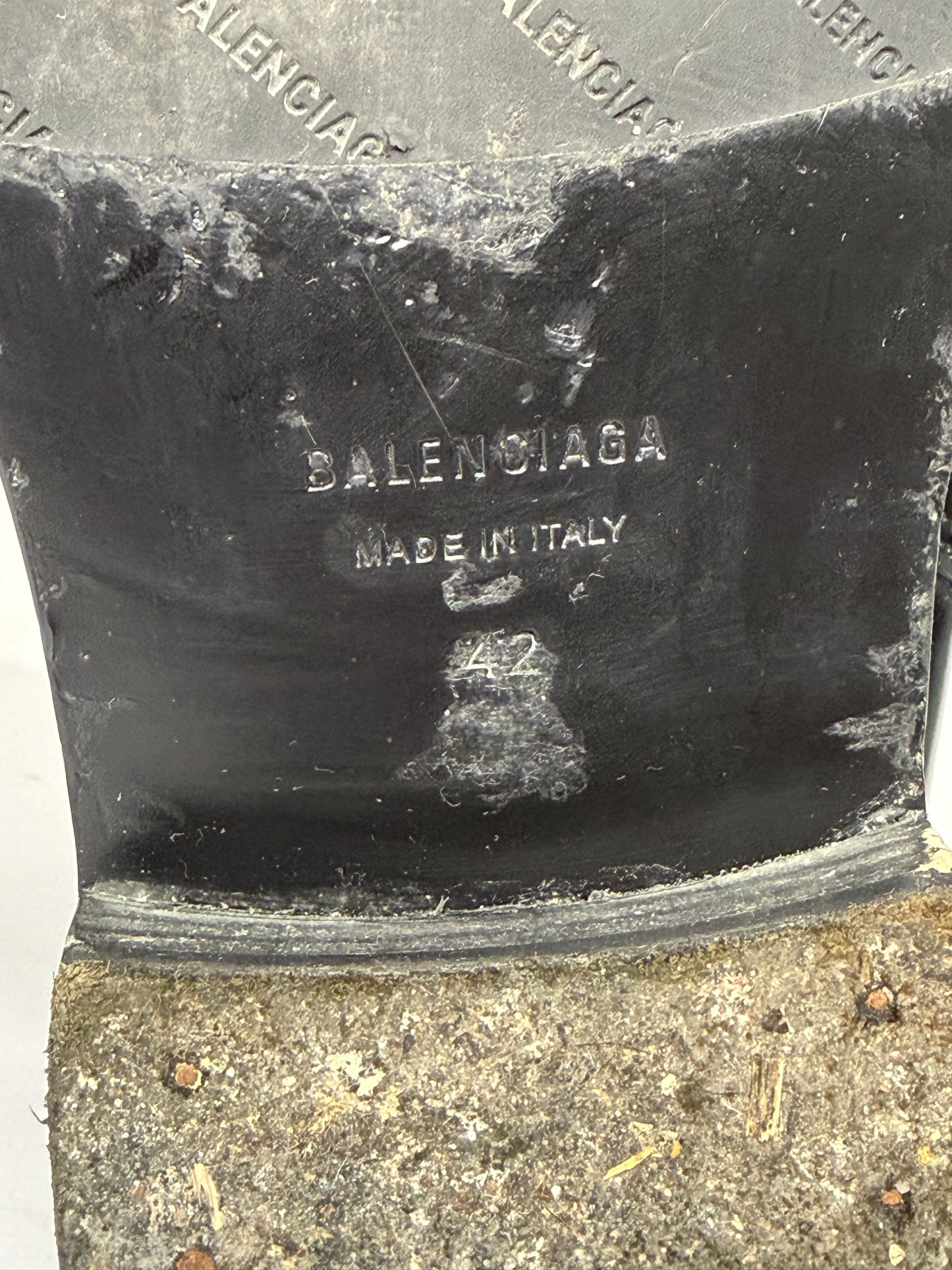Balenciaga Black Rim BB Zipped Boots Size 42 EU