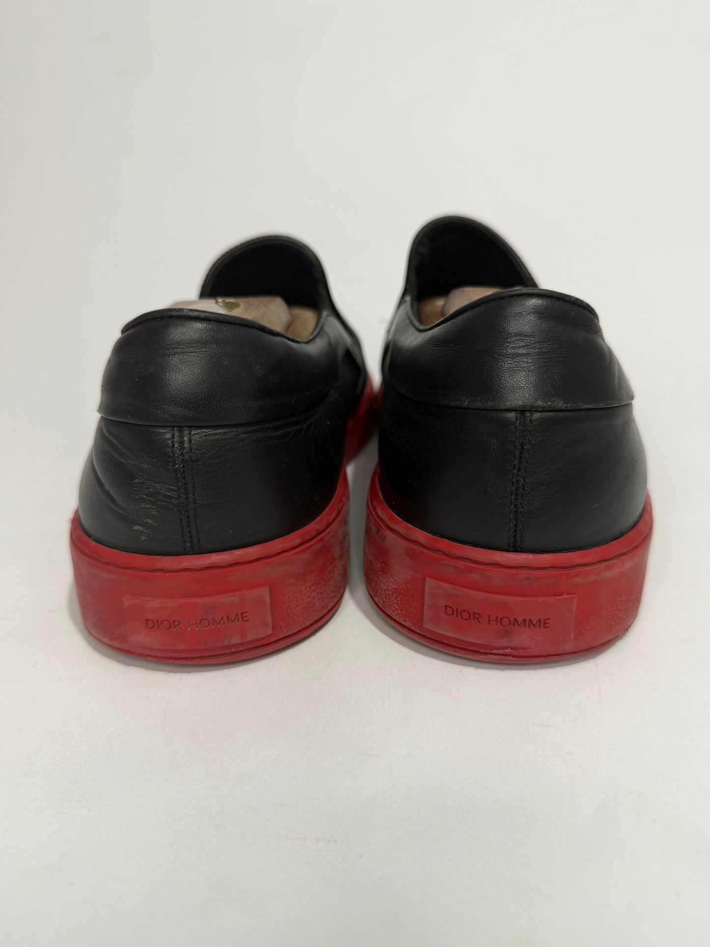 Dior Homme “Scream” Leather Slip-On Sneakers Black/Red – Men’s EU 45/ 11 UK/ 12 US