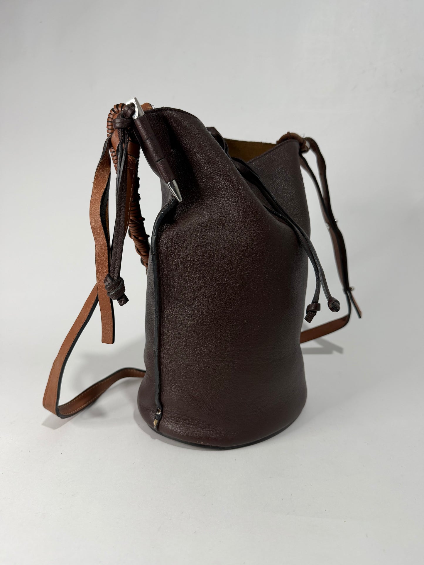 Loewe Leather Drawstring Bucket Bag