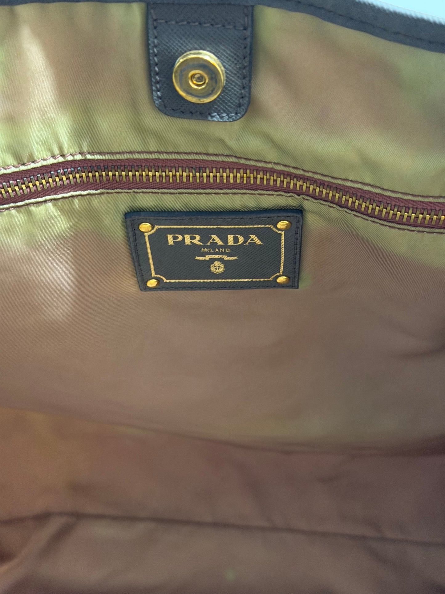 PRADA Nylon Tessuto Saffiano Tote Green