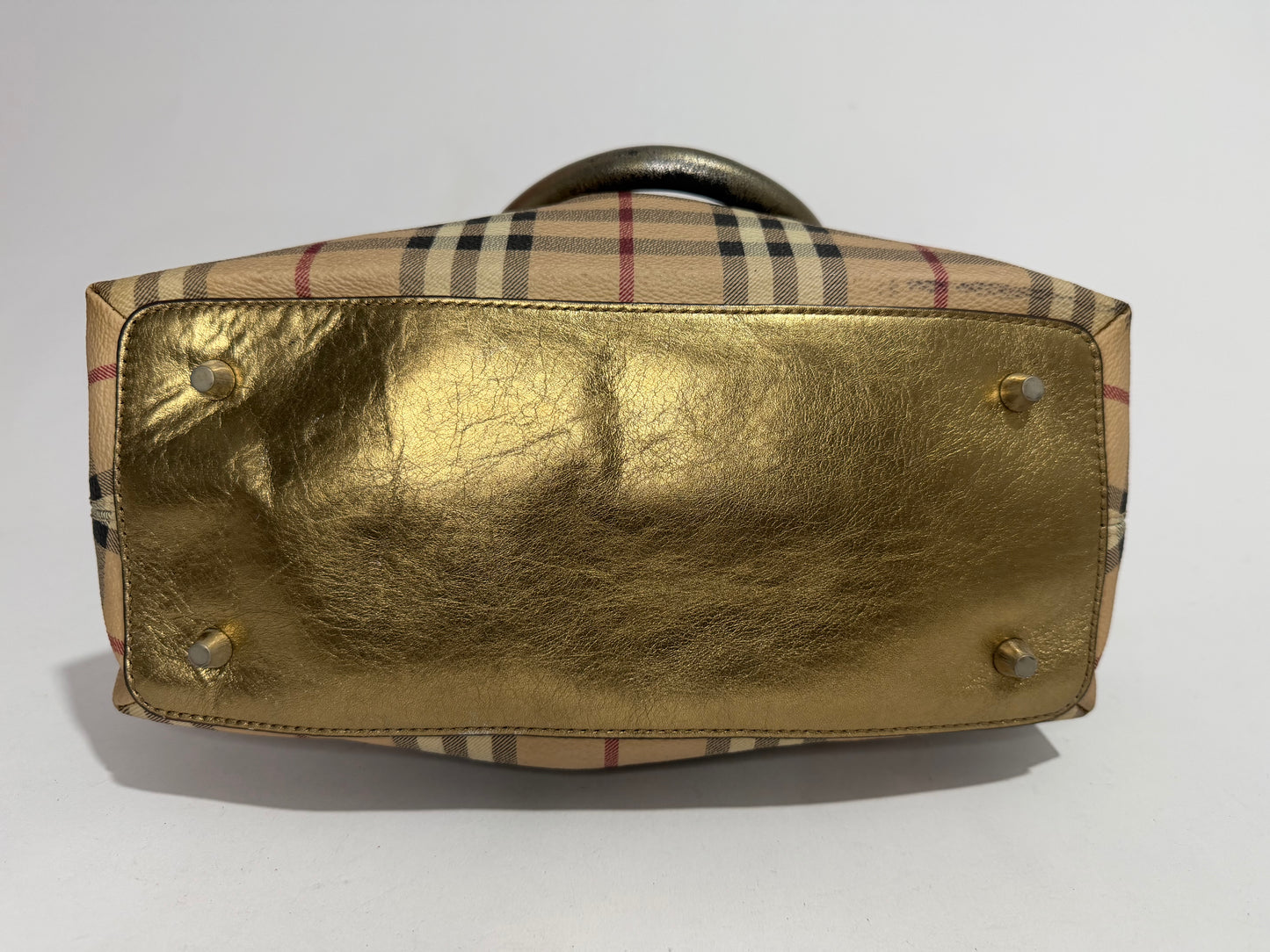 Burberry Haymarket Check Coated Canvas Small Thornley Bowling Bag