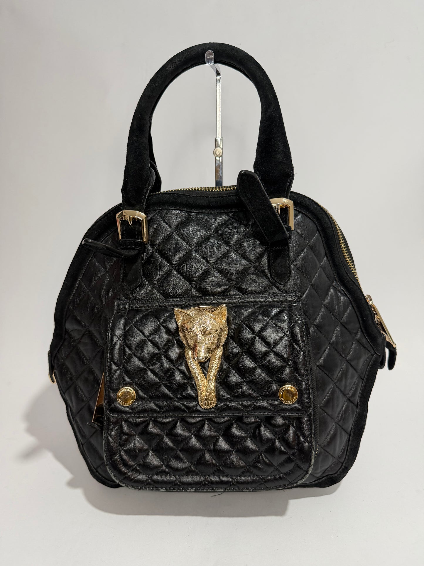 BURBERRY
Prorsum Black Quilted Nappa Leather Country Animal Orchard Bag