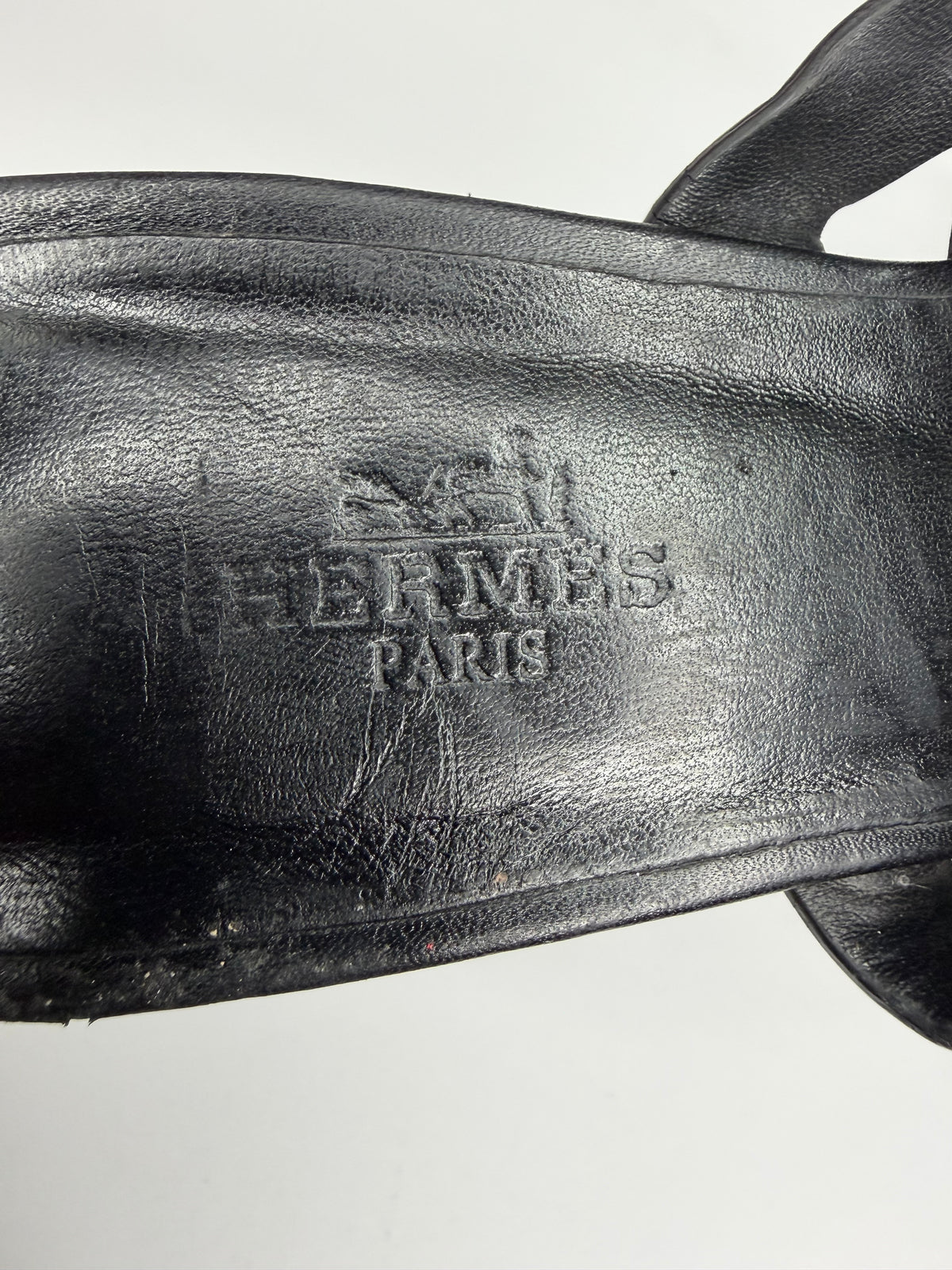 HERMÈS Black Leather Amica Sandals Size 38 EU/ 8 US / 5 UK
