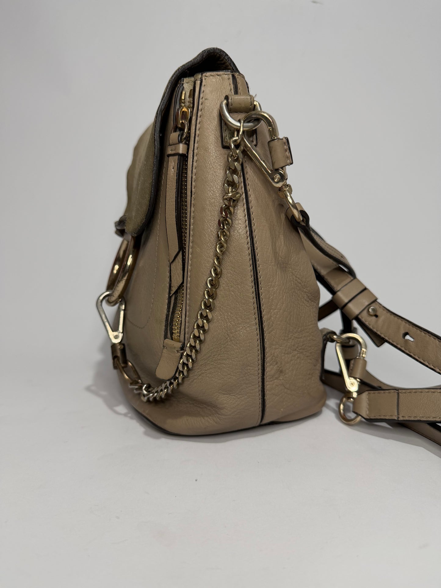 CHLOE Beige Leather/Suede Medium Faye Backpack (Copy)