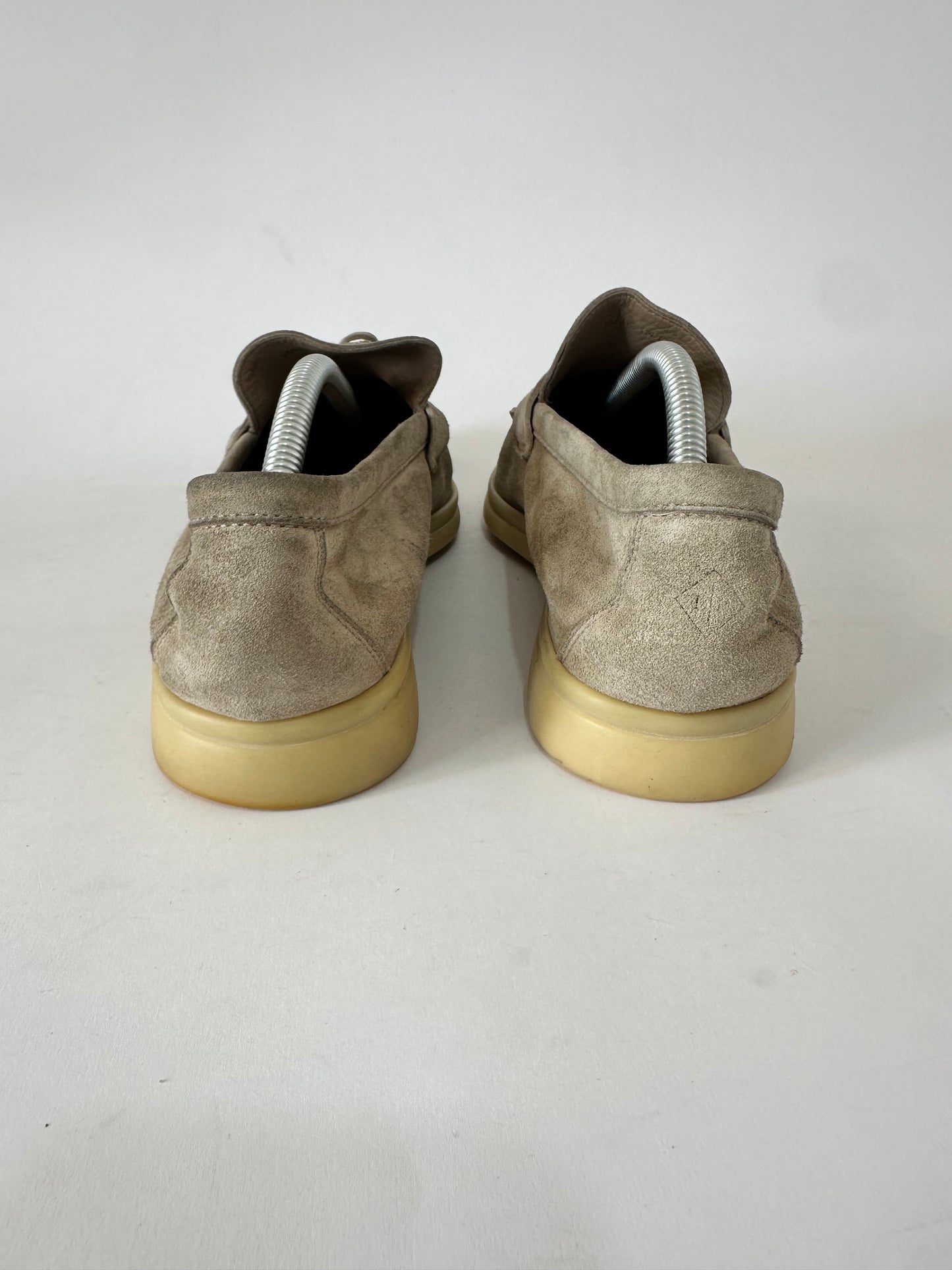 Loro Piana Beige Suede Summer Charms Walk Loafers Size 37