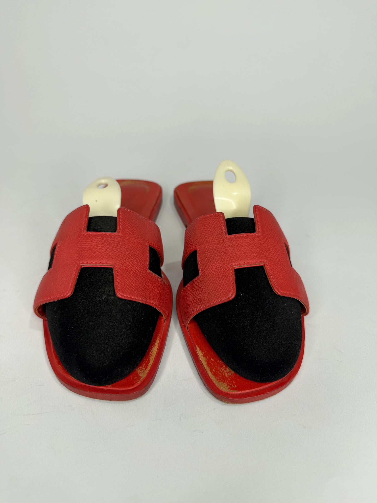 HERMES Oran Box Calfskin Oran Sandals 38 EU/ 8 US / 5 UK