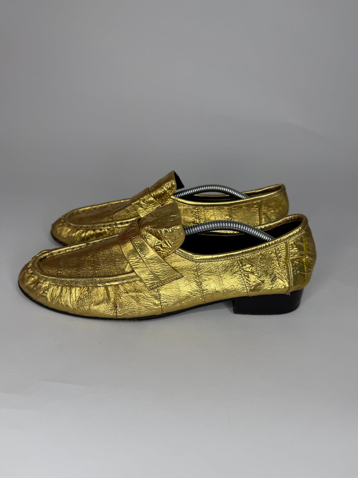 The Row Gold
Eel Skin Loafers 
Women's Size 39 EU/9 US / 6 UK