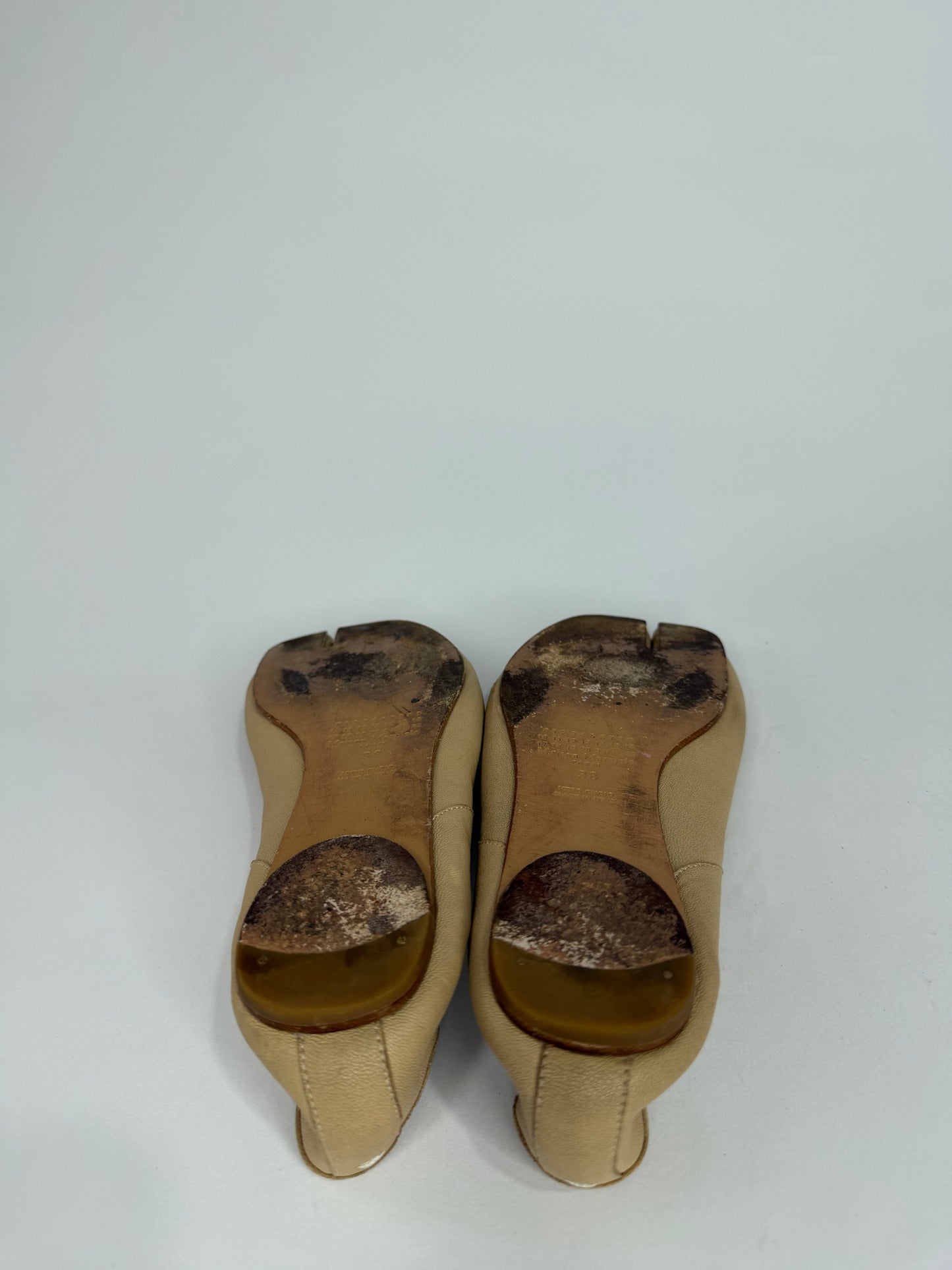 Maison Margiela Tabi Ballet Flats Brown Leather Split-Toe EU 38/ 8 US/ 5 UK