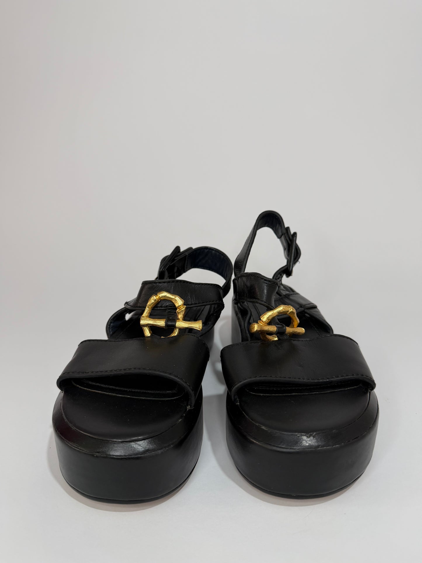 CÉLINE PHOEBE PHILO ALPHABET BAMBOO SANDALS SIZE 37EU/ 7 US