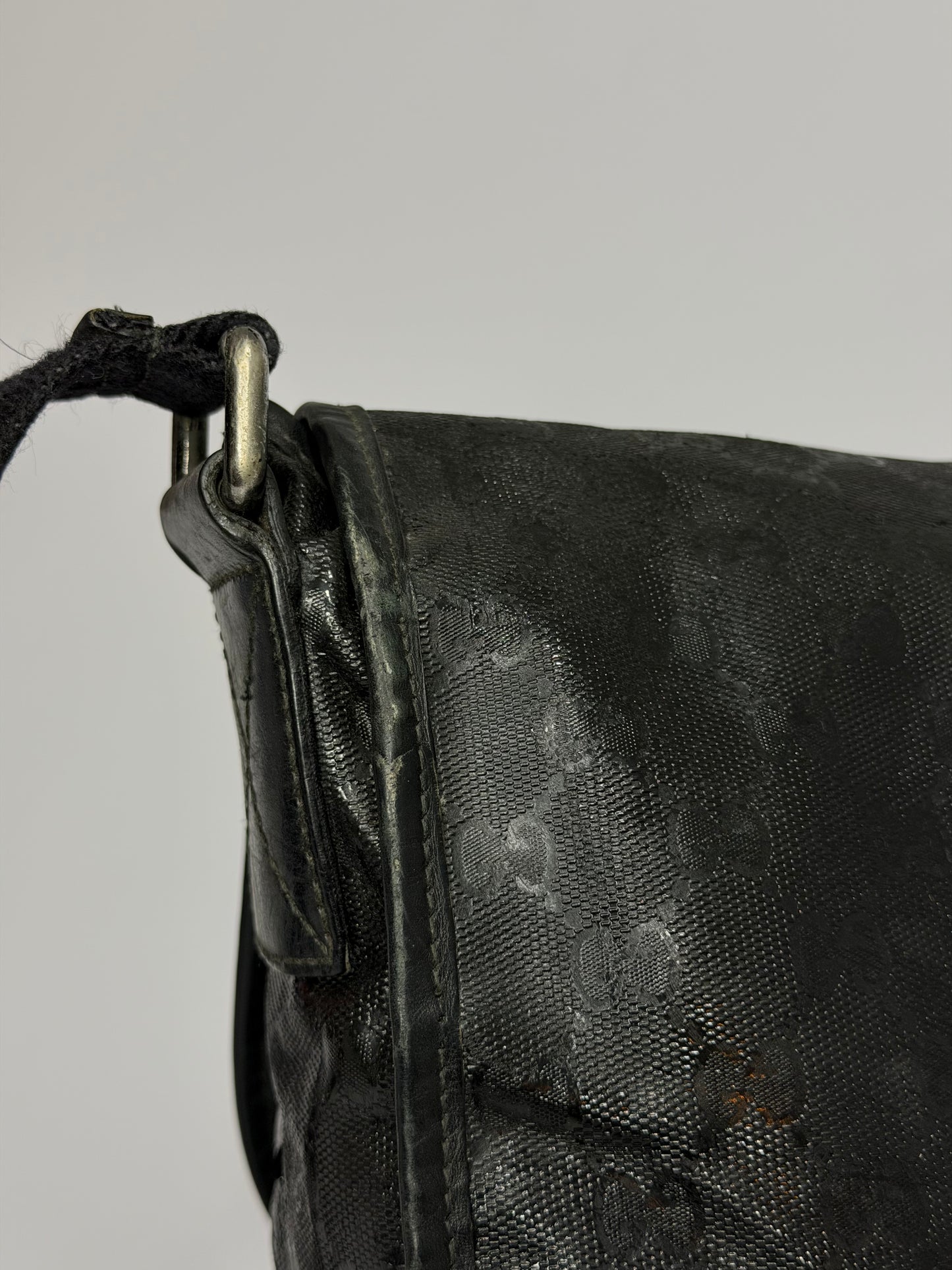 Gucci Double Buckle Messenger Bag GG Imprime Medium