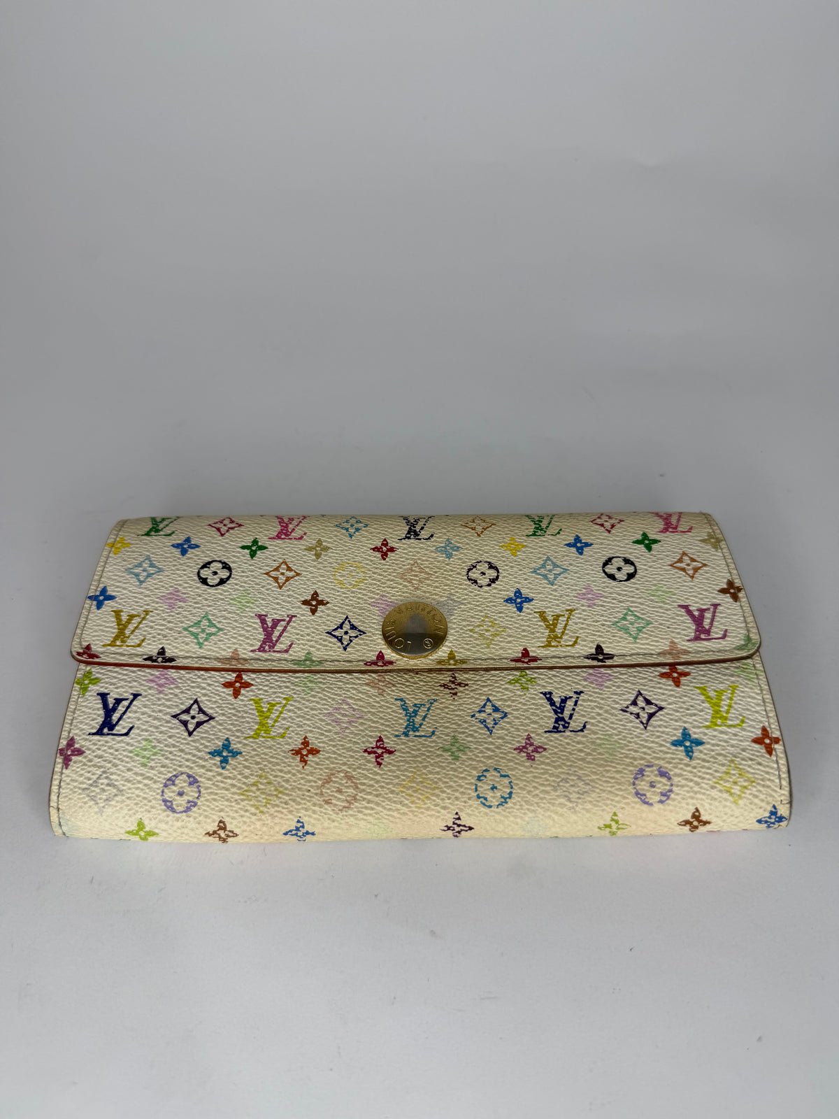 Louis Vuitton White Monogram Multicolore Canvas Sarah Wallet