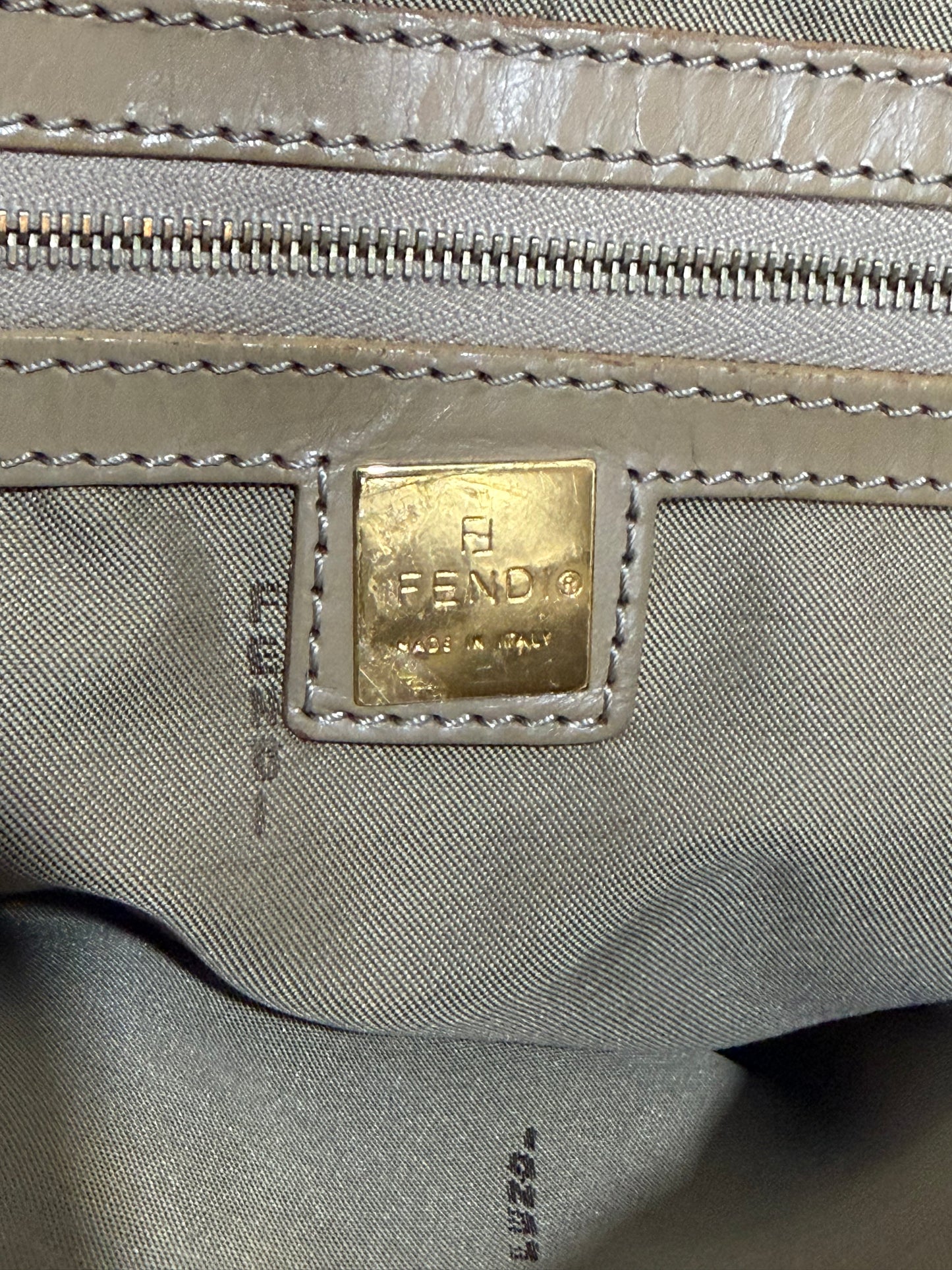 Fendi Zucca Mint Green Patent Tote Bag